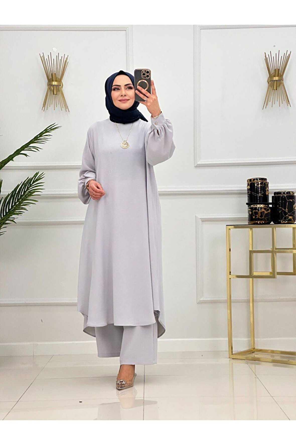 Kadın Tesettür 2'Li Takım Tunikli & Pantolonlu
