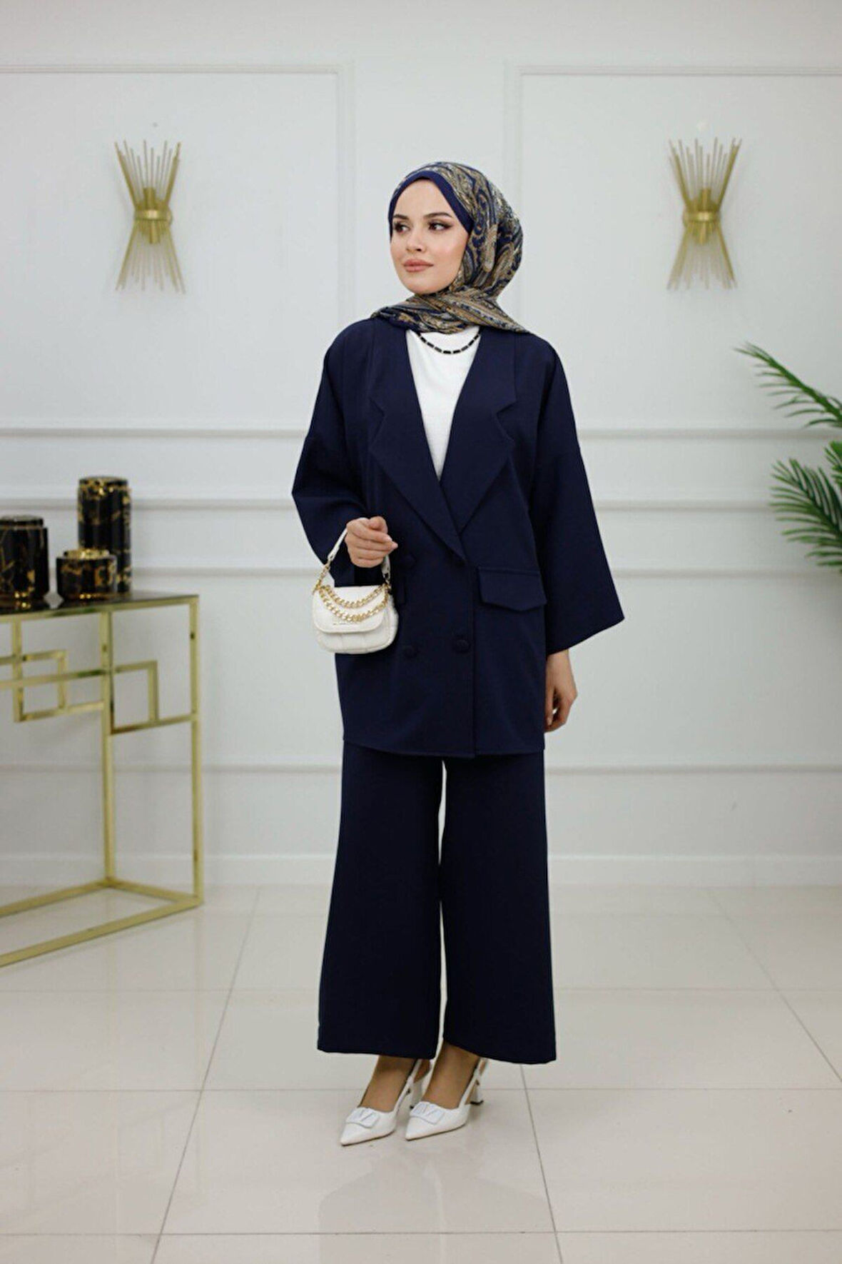 Kadın Tesettür Takım 2'Li Ceket & Pantolon Takımı