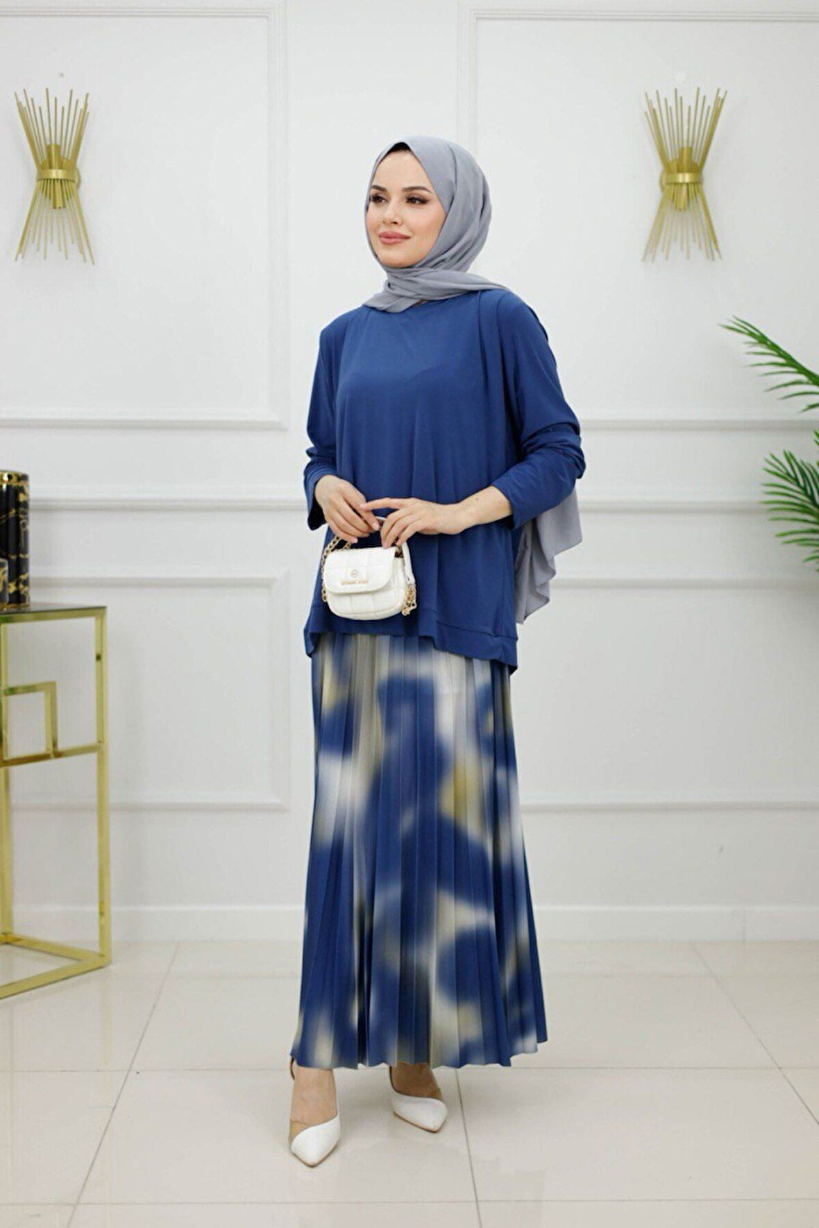 Kadın Tesettür 2'Li Takım Bluz & Etek