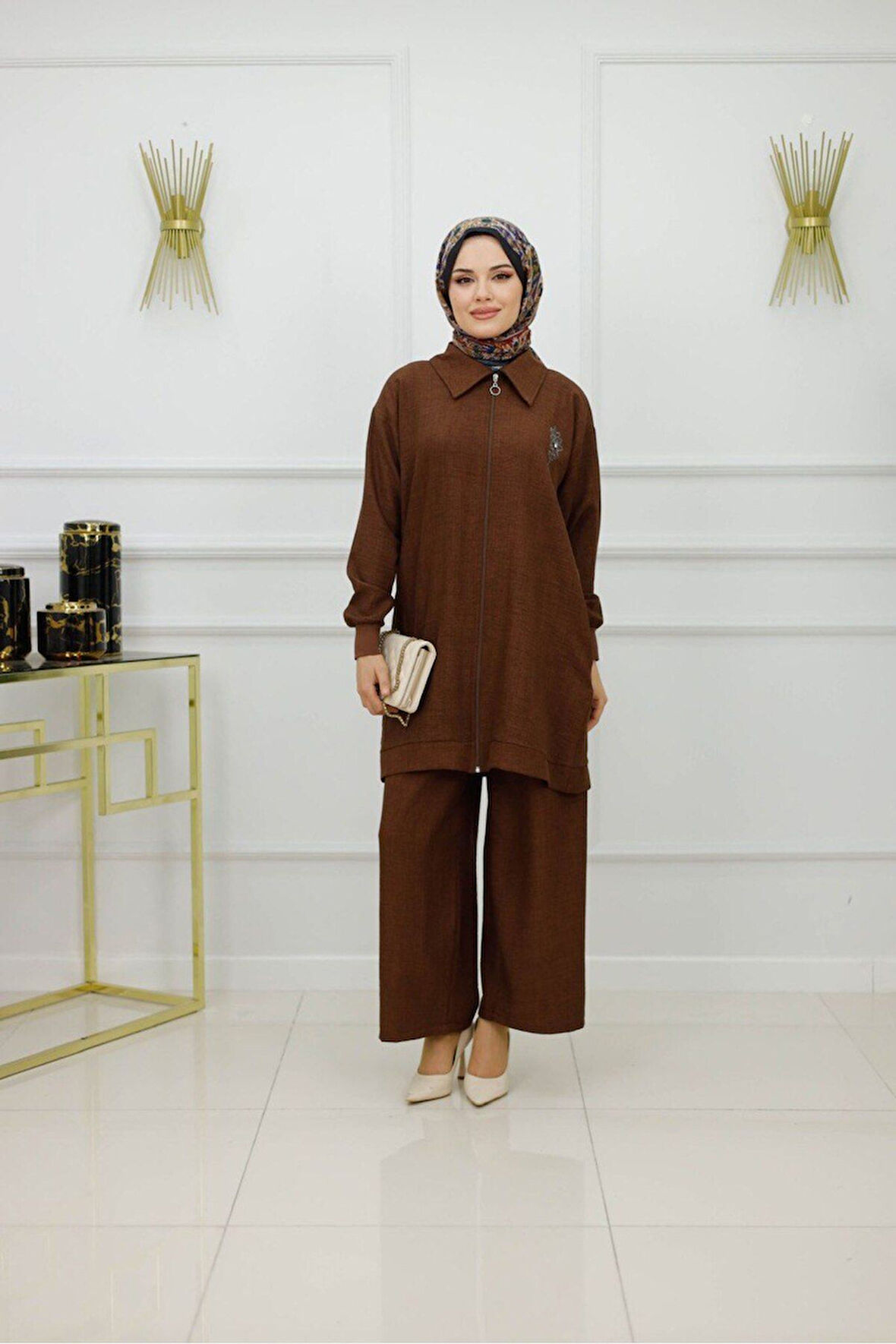 Kadın Tesettür 2'Li Takım Ceket & Pantolon