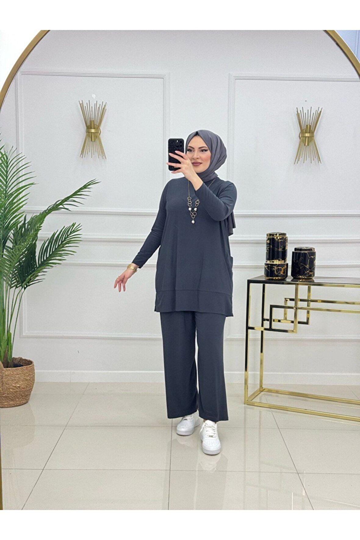 Kadın Tesettür 2'Li Takım Tunik & Pantolon Takımı