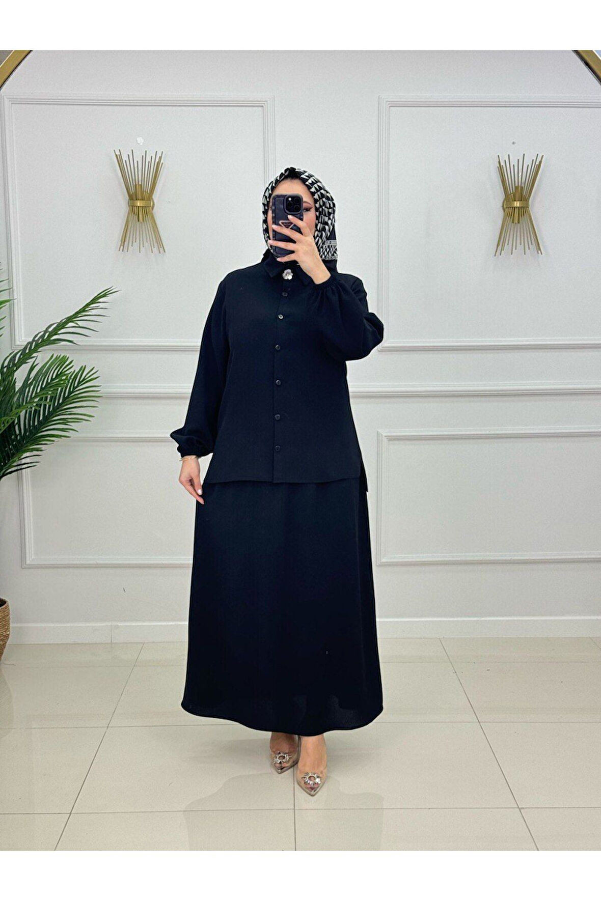 Kadın Tesettür 2'li Takım Etekli & Gömlekli Takım
