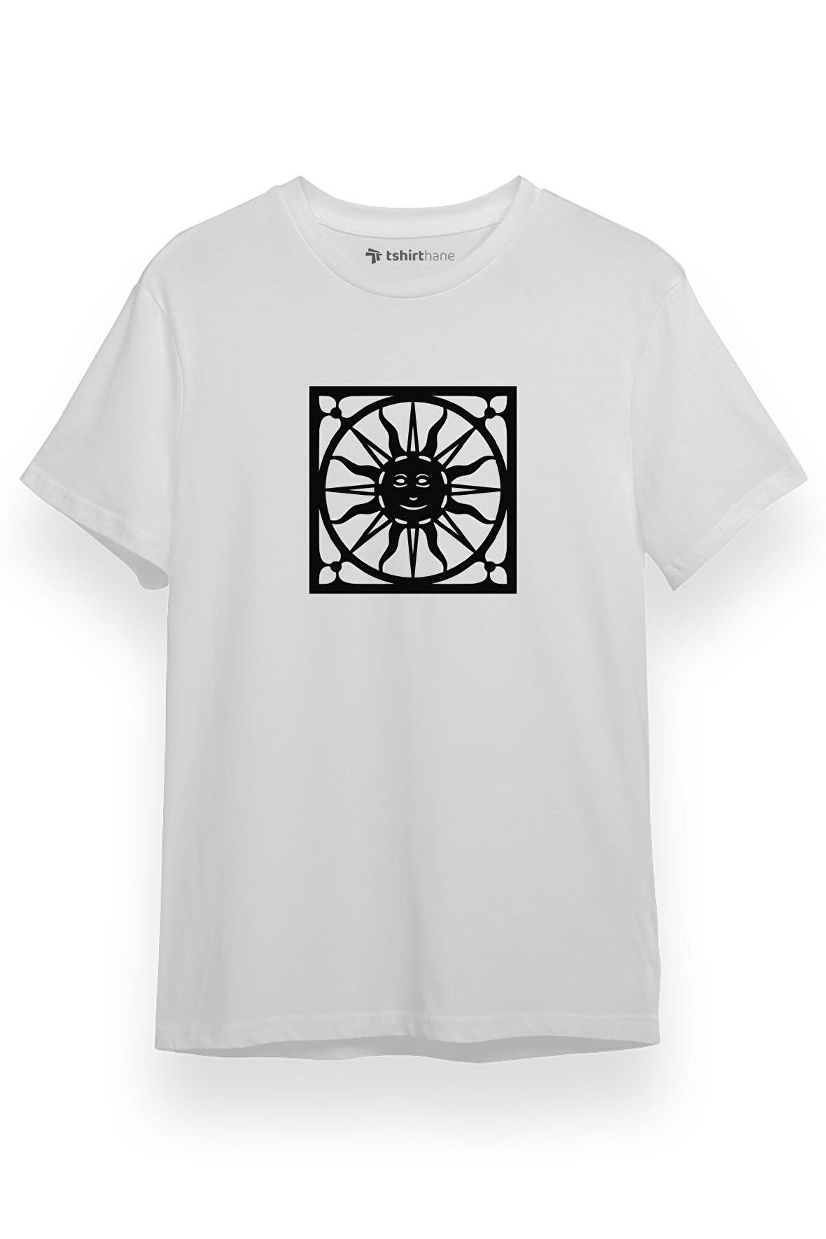 Sun in Square Icon Beyaz Kısa kol Erkek Tshirt