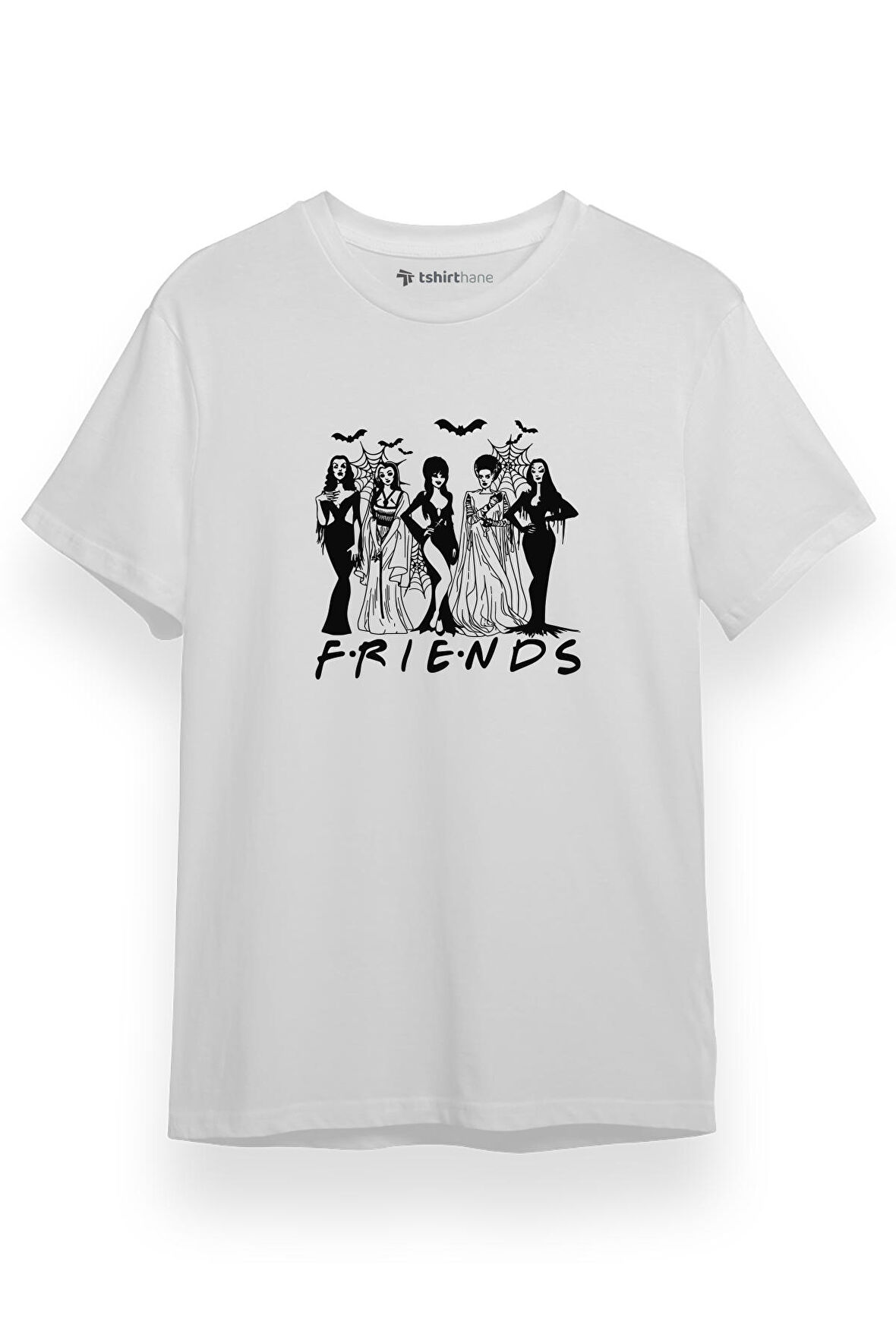 Halloween Friends Beyaz Kısa kol Erkek Tshirt