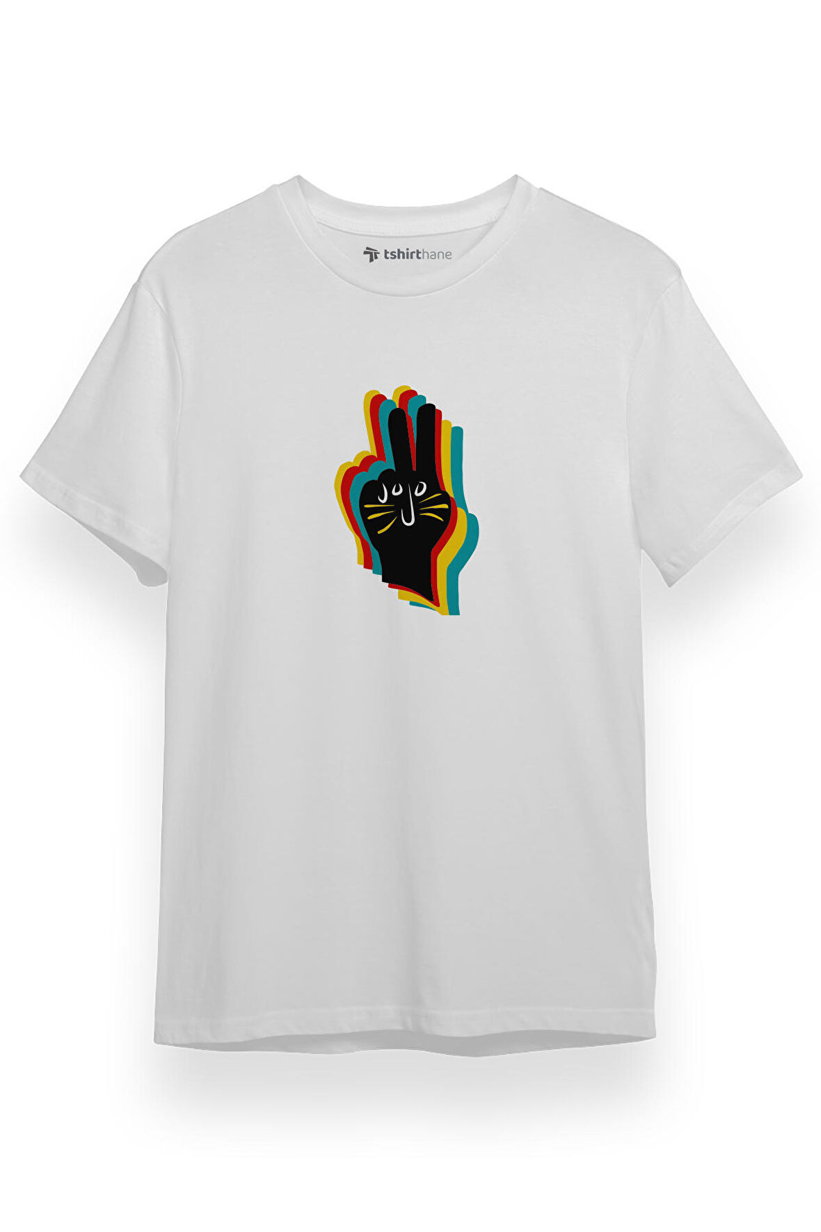 Jojo Rabbit Hand Art Beyaz Kısa kol Erkek Tshirt
