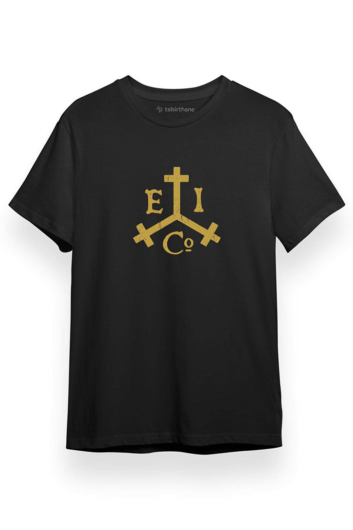 Pirate Of The Carribean East India Trading Logo Siyah Kısa kol Erkek Tshirt