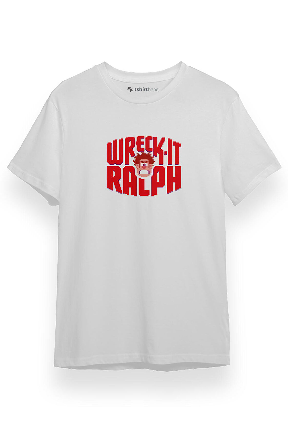 Wreck It Ralph Letter Logo Beyaz Kısa kol Erkek Tshirt