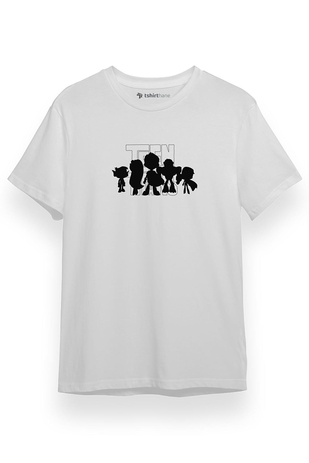 Teen Titans Silhouette Beyaz Kısa kol Erkek Tshirt