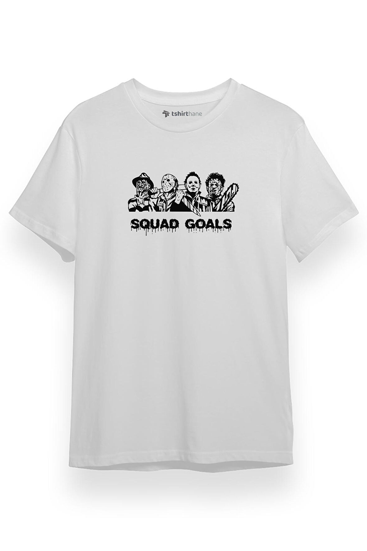 Horror Movie Squad Goals Beyaz Kısa kol Erkek Tshirt