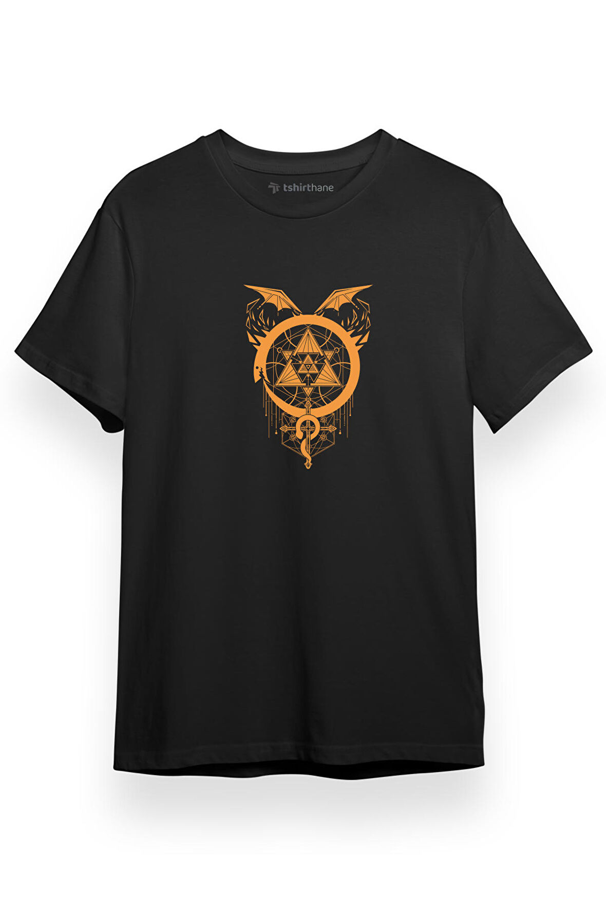 Fullmetal Alchemist Anime Gilded Snakes of Alchemy Siyah Kısa kol Erkek Tshirt