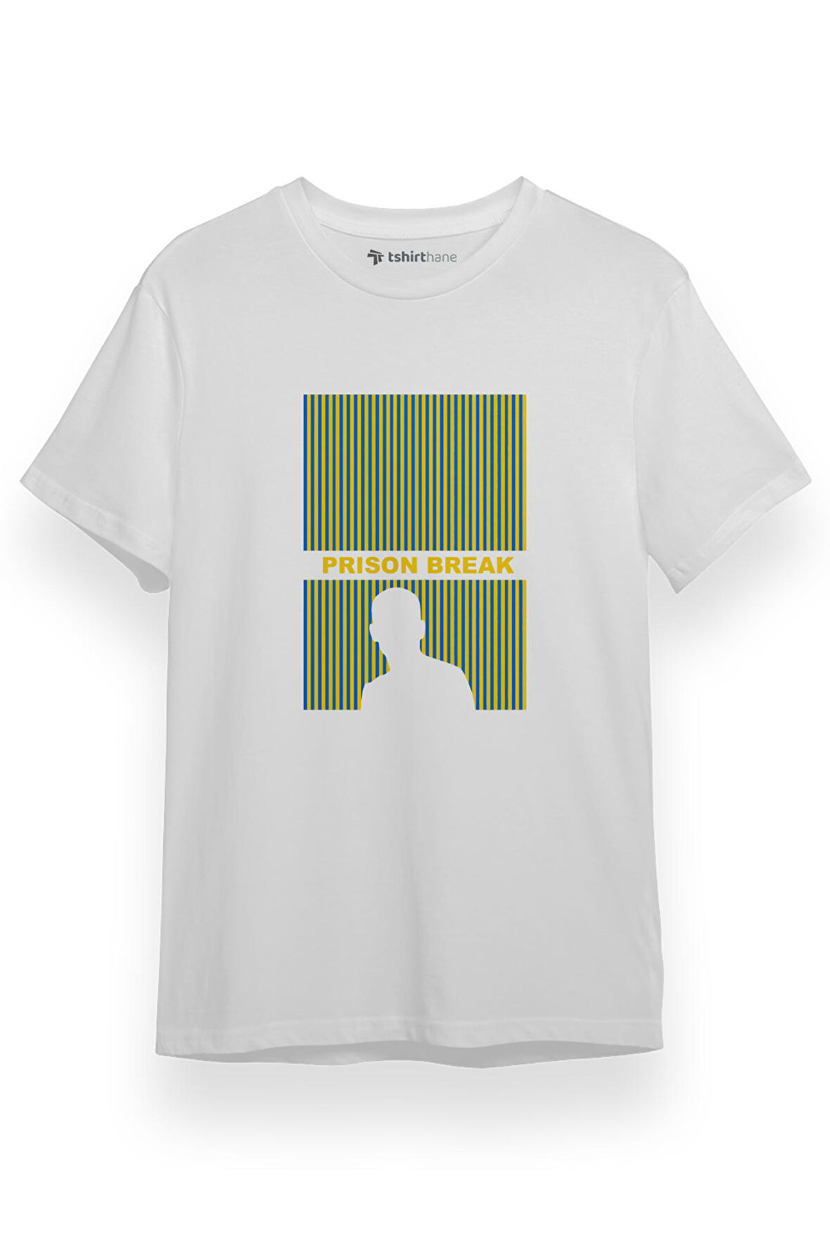 Prison Break Long Beyaz Kısa kol Erkek Tshirt