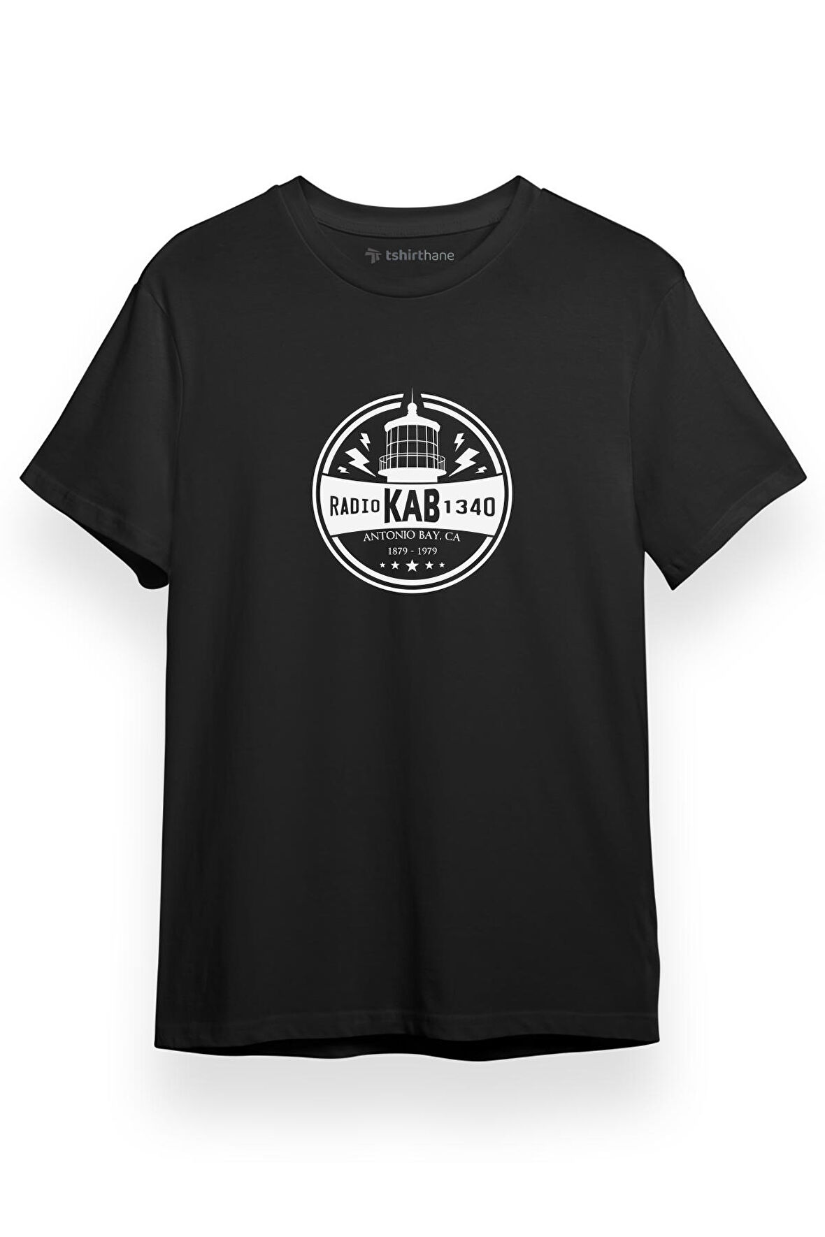 The Lighthouse Radio Kab 1340 Siyah Kısa kol Erkek Tshirt