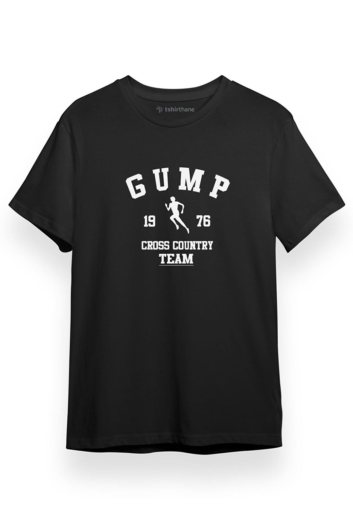 Forrest Gump Cross Country Team Siyah Kısa kol Erkek Tshirt