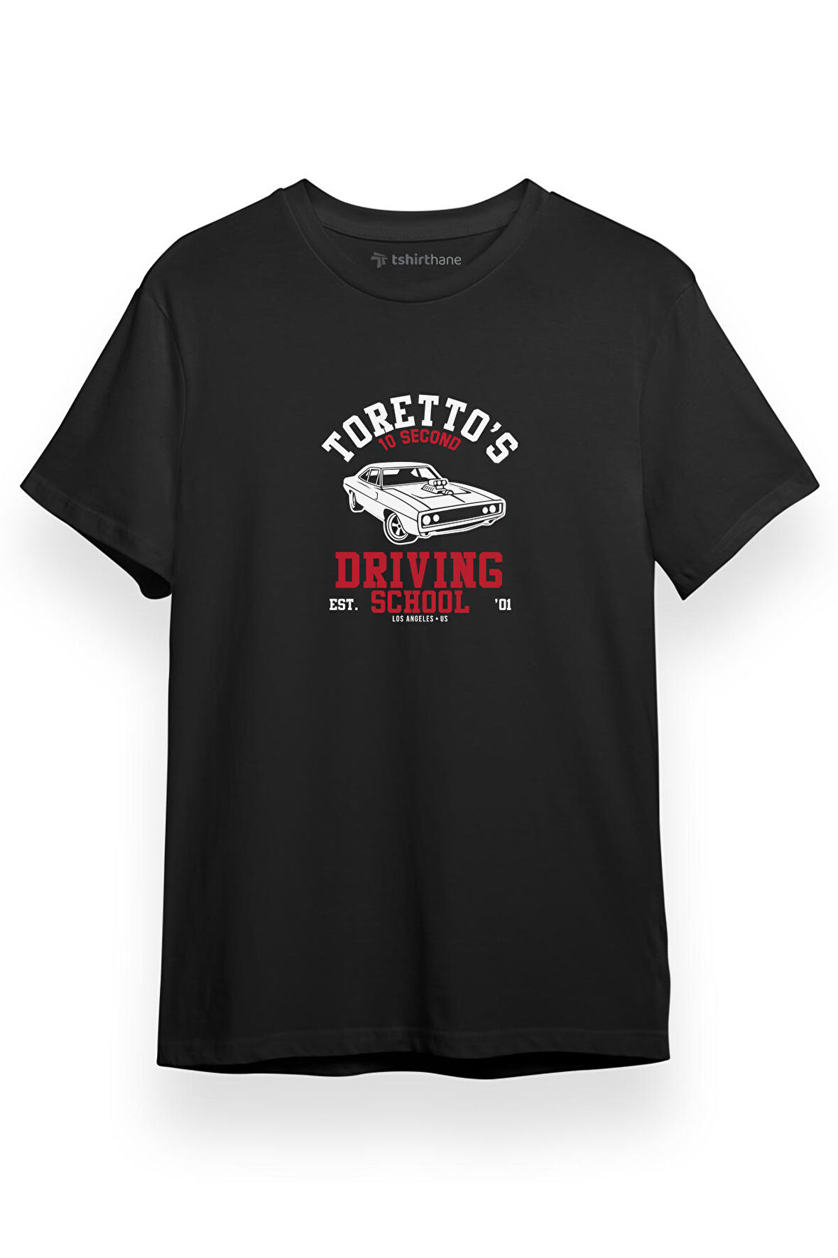 Fast And The Furious 10 Second Driving School Siyah Kısa kol Erkek Tshirt