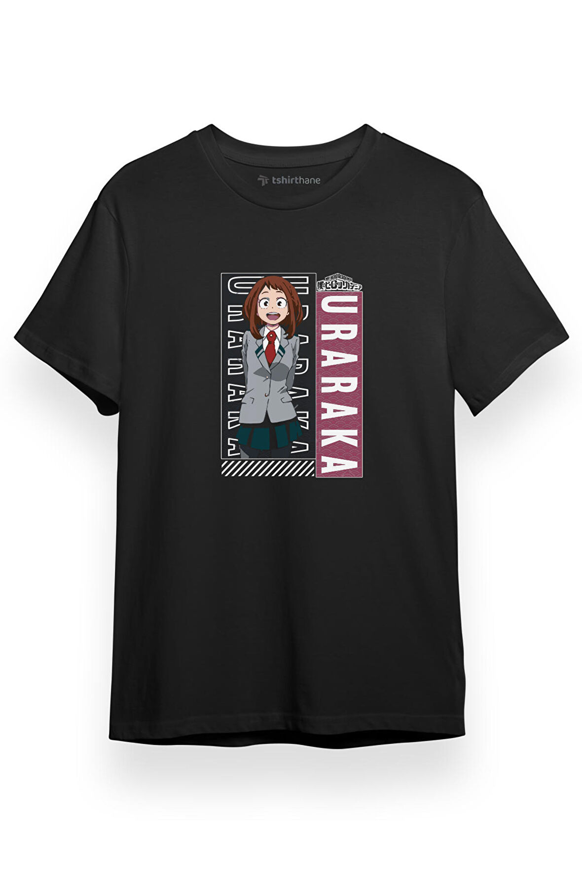 My Hero Academia Uravity Ochaco Uraraka Art Siyah Kısa kol Erkek Tshirt