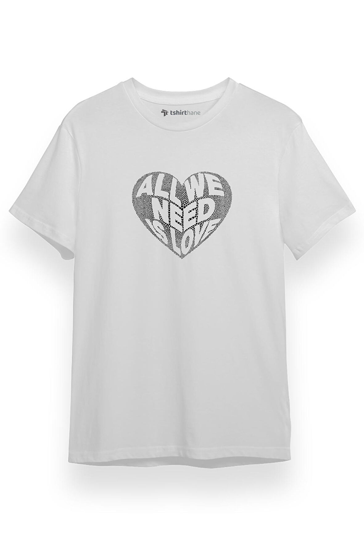 All We Need Is Love Beyaz Kısa kol Erkek Tshirt