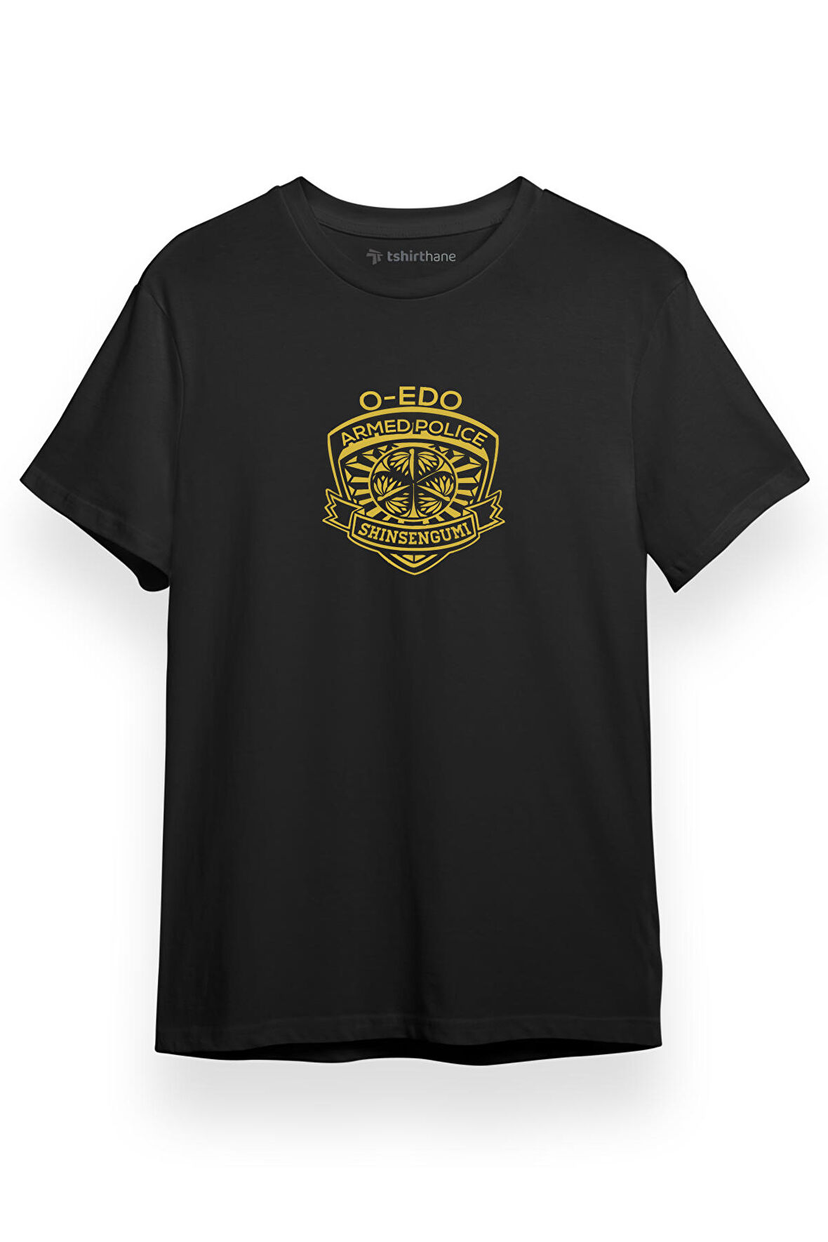 Gintama Anime Shinsengumi Armed Police Siyah Kısa kol Erkek Tshirt