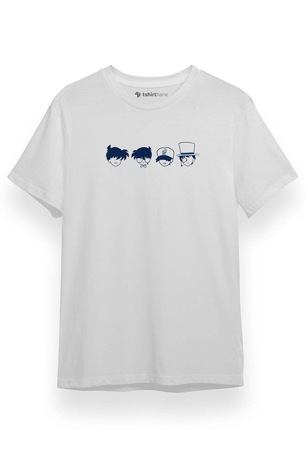 Detective Conan Anime Icons Beyaz Kısa kol Erkek Tshirt