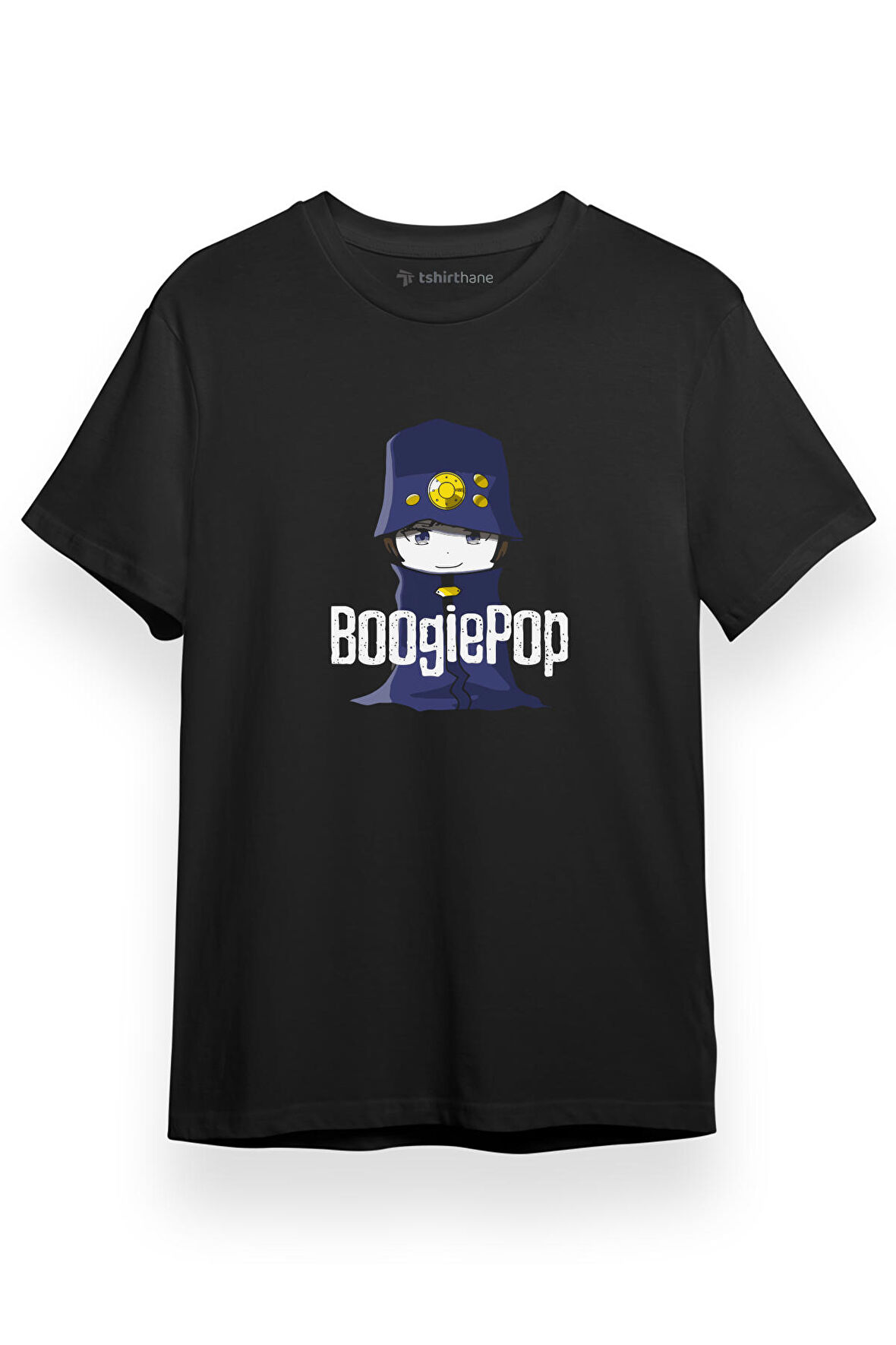 Boogiepop Phantom Chibi Siyah Kısa kol Erkek Tshirt