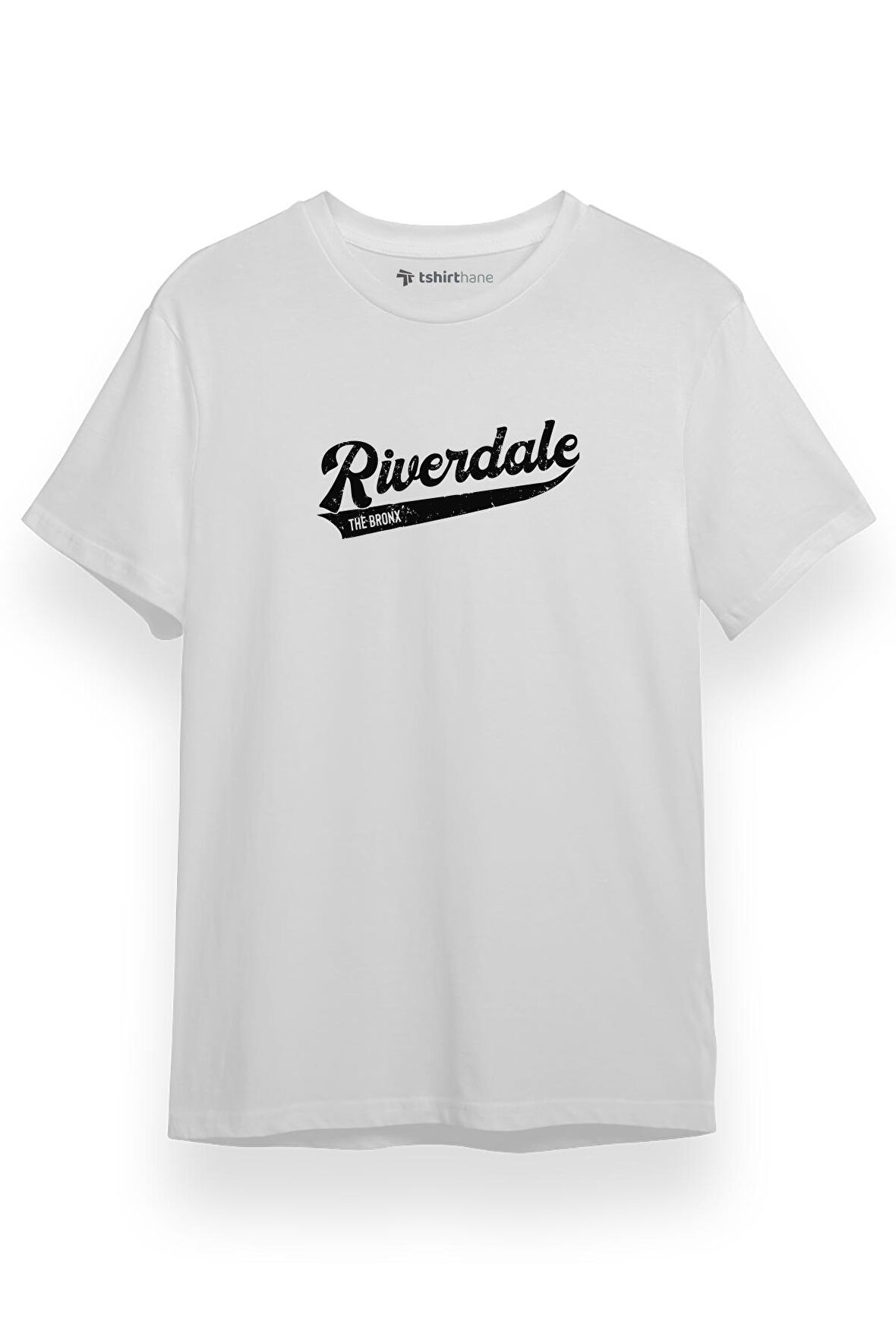 Riverdale Bronx New York City Beyaz Kısa kol Erkek Tshirt