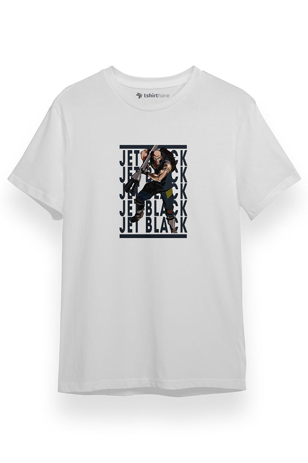 Cowboy Bebop Action Anime Character Jet Black Beyaz Kısa kol Erkek Tshirt
