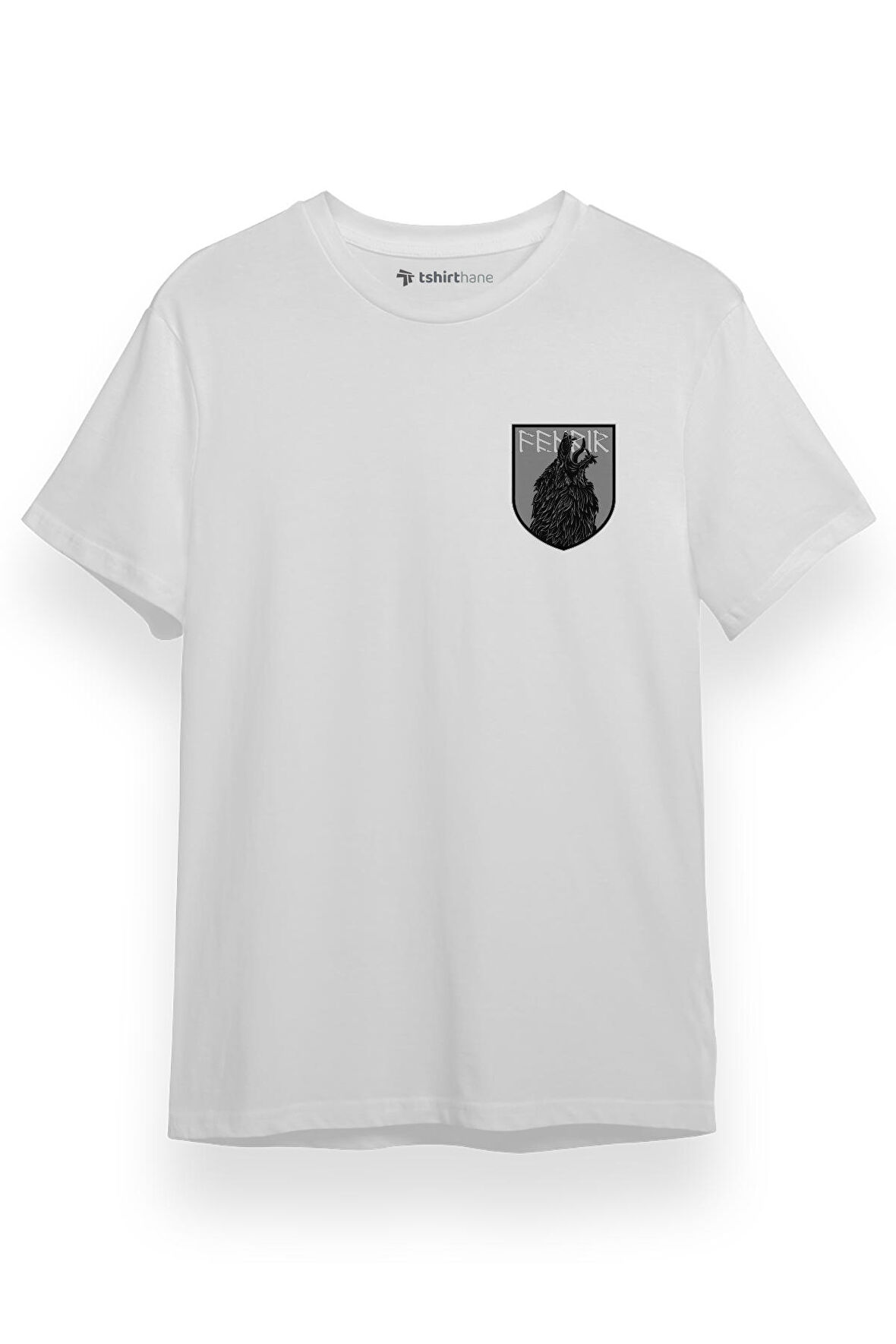 Ragnarok Fenrir Logo Beyaz Kısa kol Erkek Tshirt