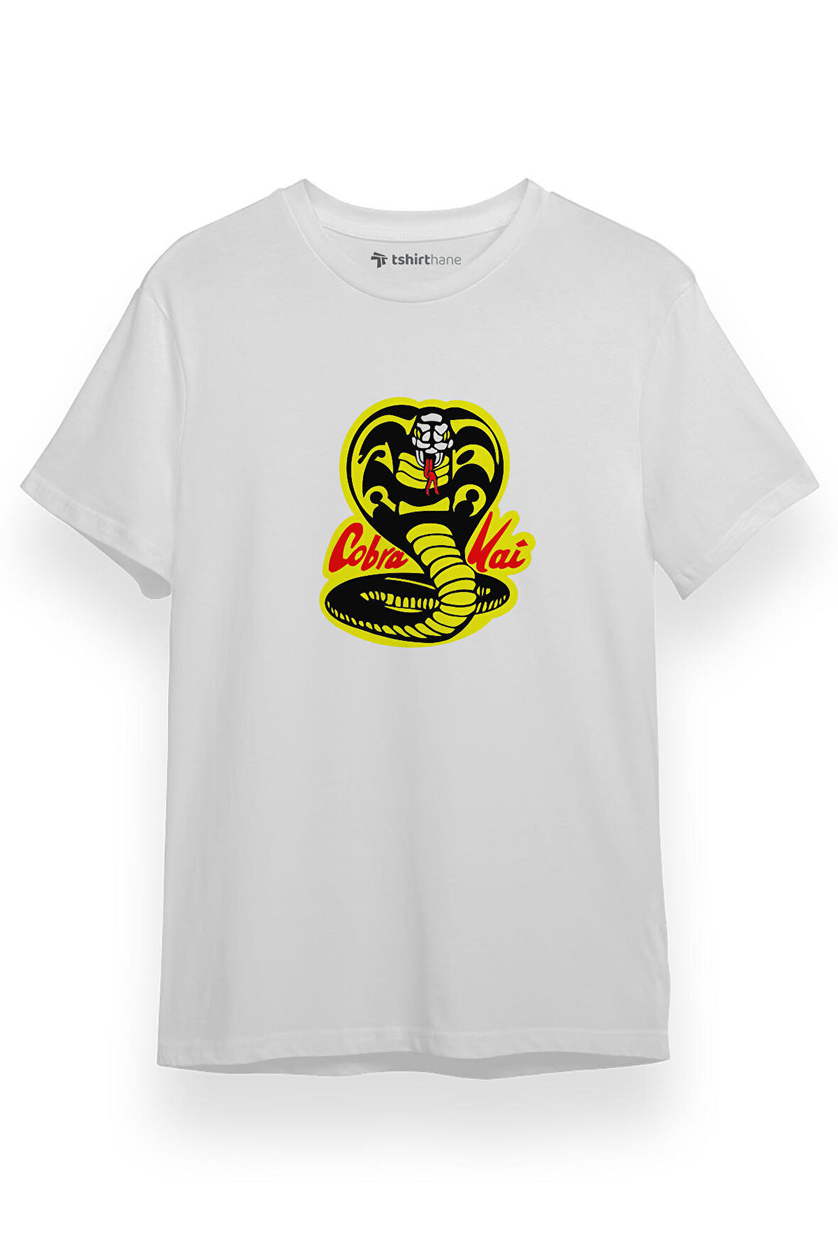 Cobra Kai Logo Beyaz Kısa kol Erkek Tshirt
