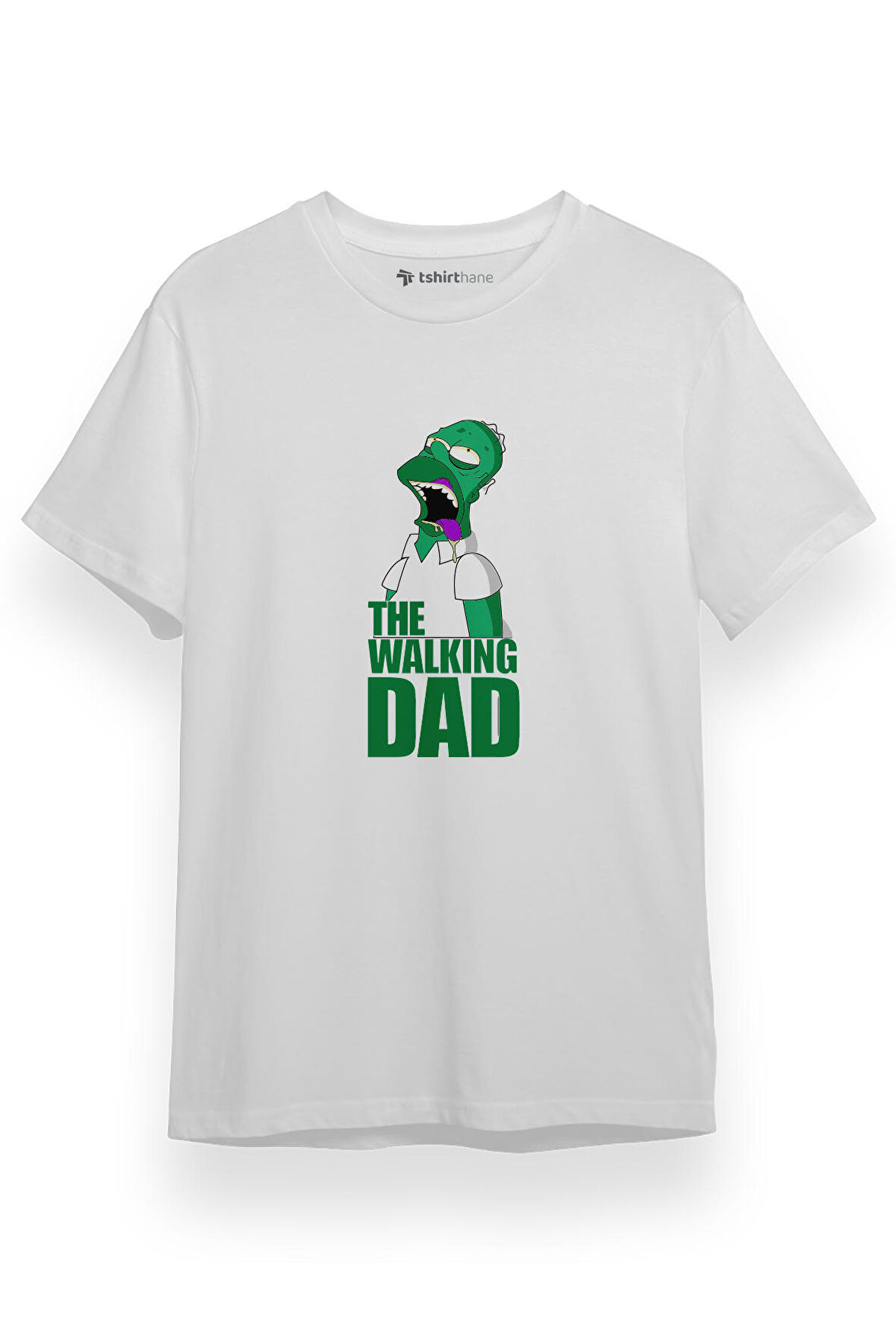 The Simpsons The Walking Dad Beyaz Kısa kol Erkek Tshirt