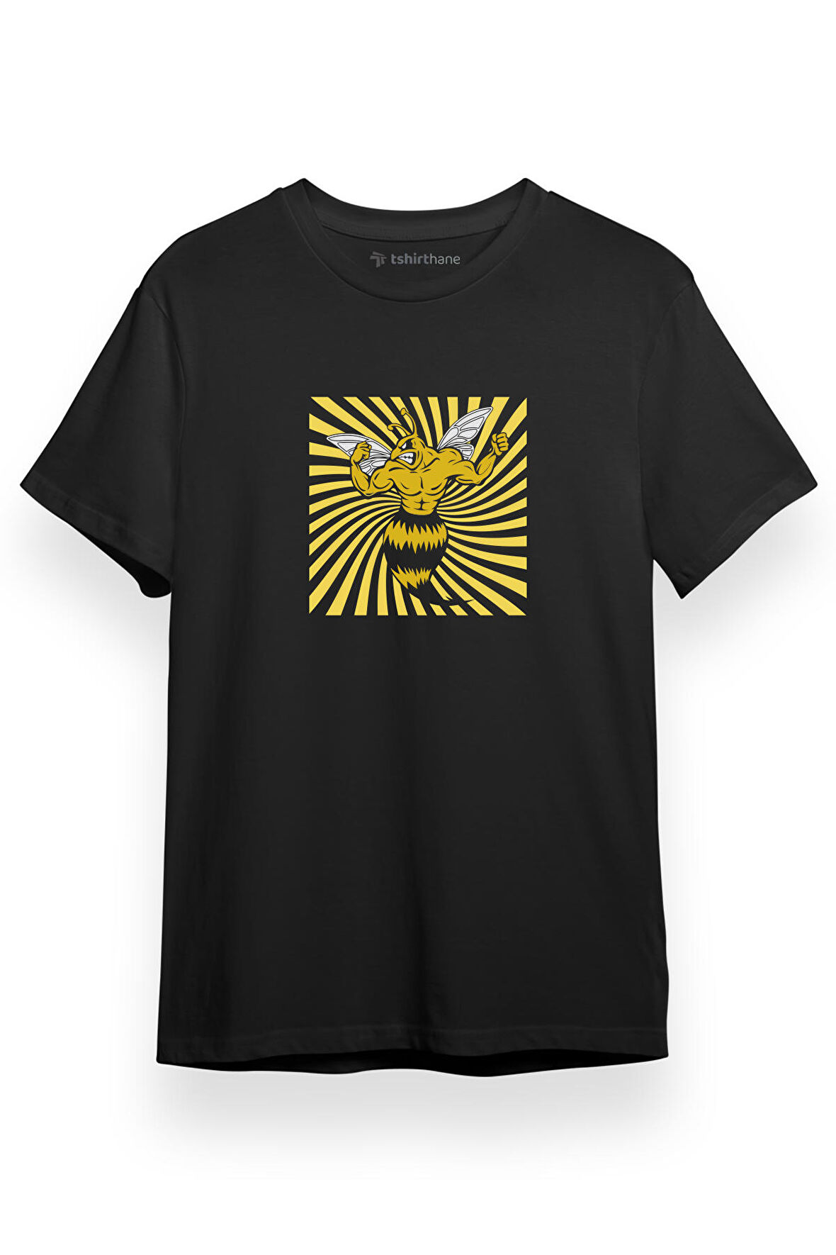 Yellow Jackets Mascot Symbol Siyah Kısa kol Erkek Tshirt