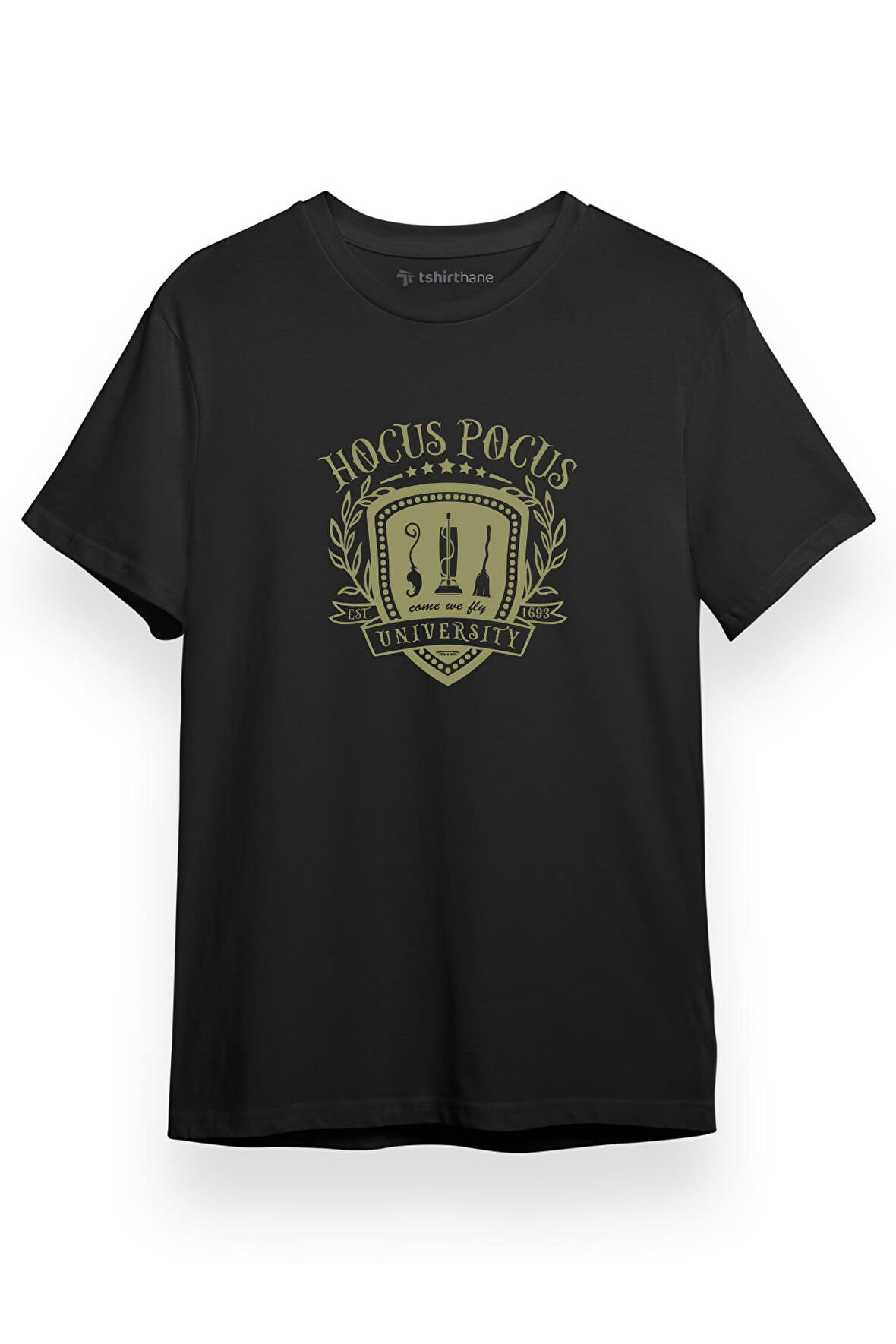 Hocus Pocus University Siyah Kısa kol Erkek Tshirt