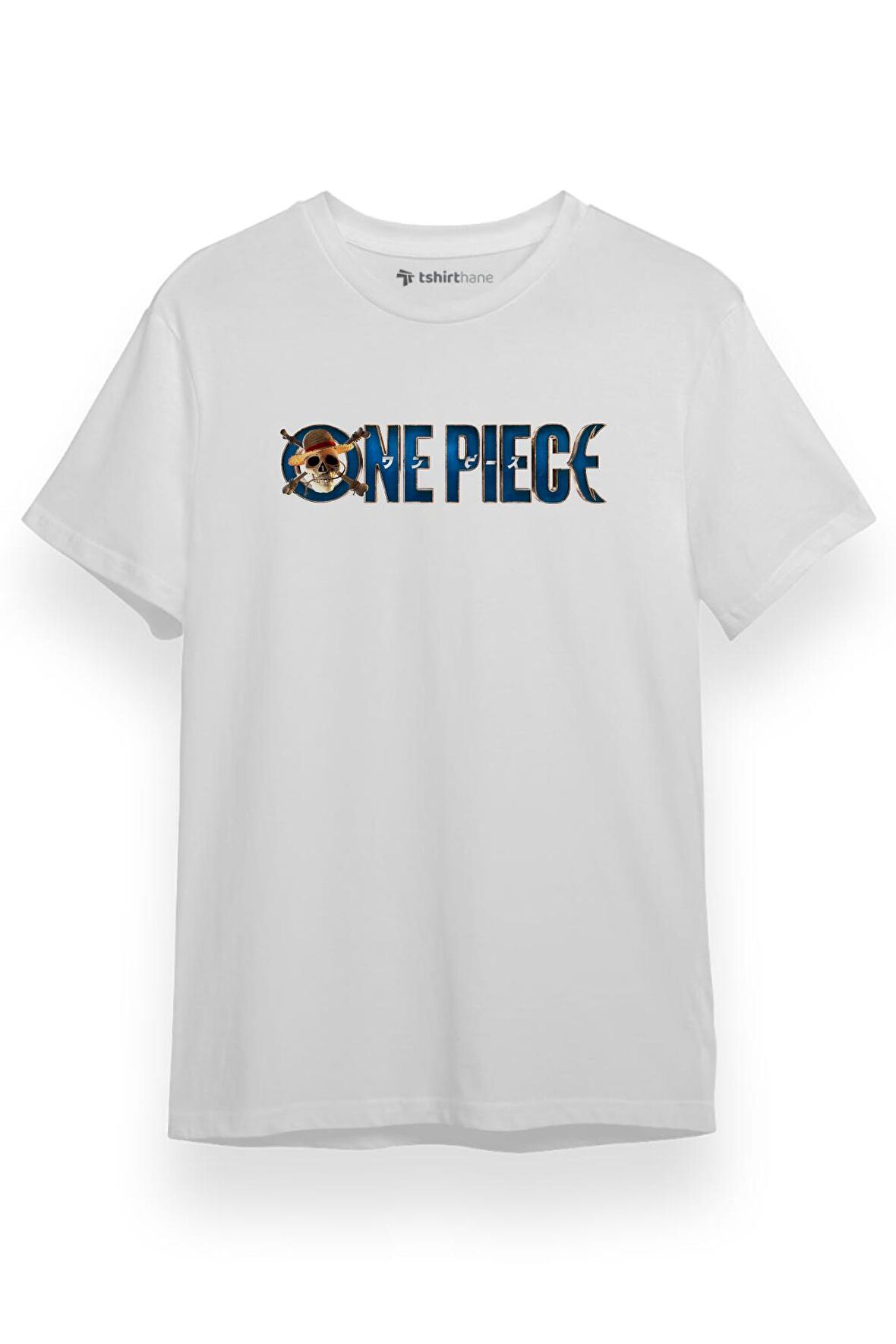 one piece 2023 logo Beyaz Kısa kol Erkek Tshirt