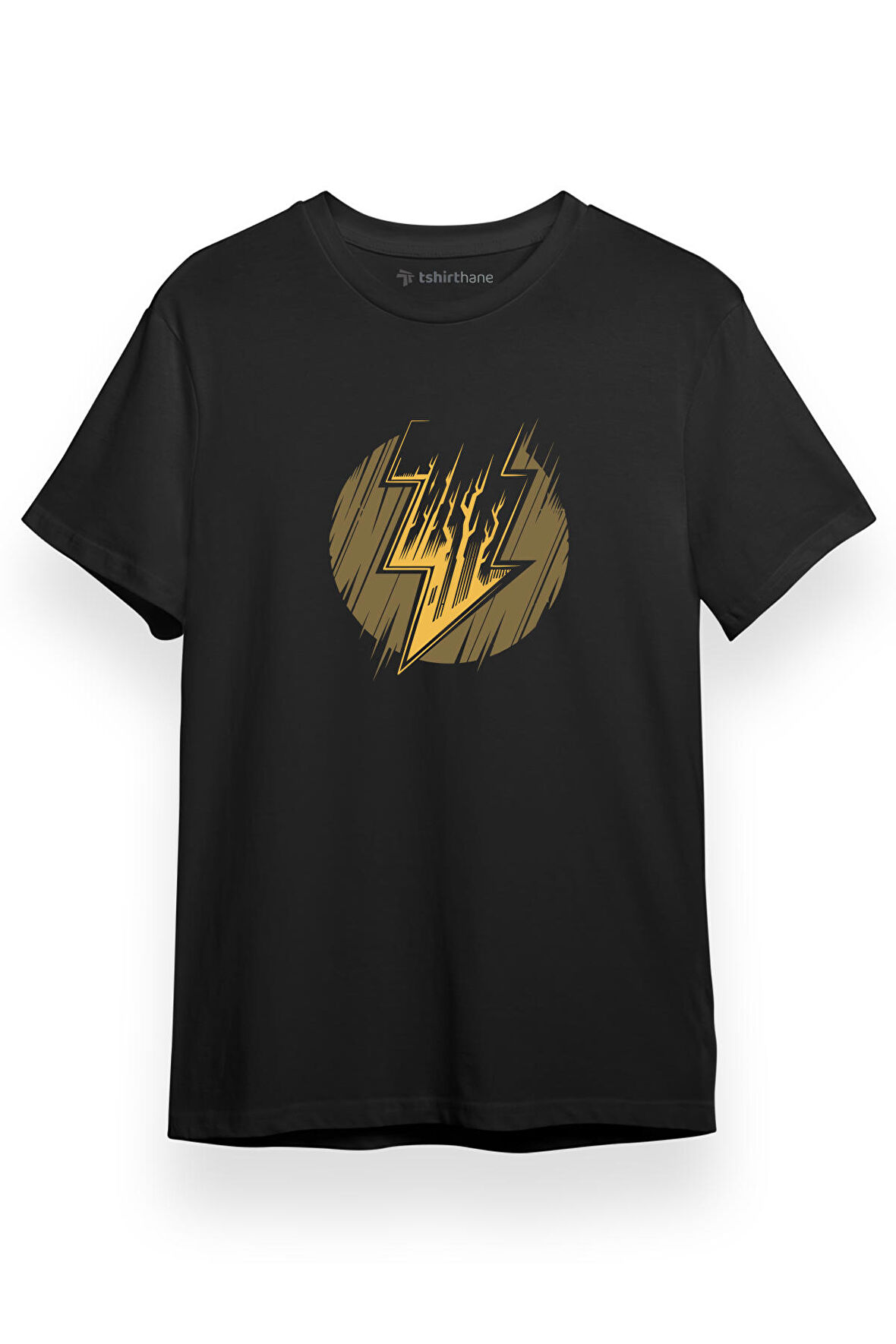 Black Adam Lightning Logo Siyah Kısa kol Erkek Tshirt