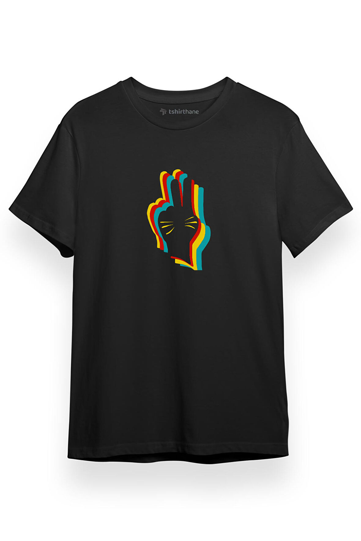 Jojo Rabbit Hand Art Siyah Kısa kol Erkek Tshirt
