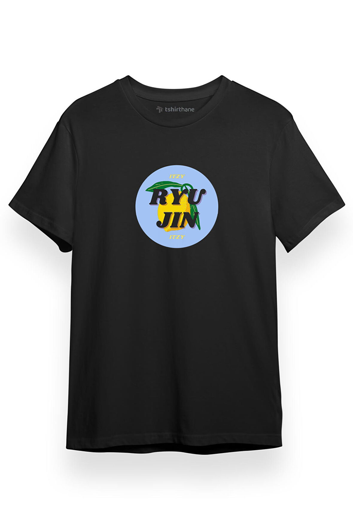 ITZY Ryujin Siyah Kısa kol Erkek Tshirt