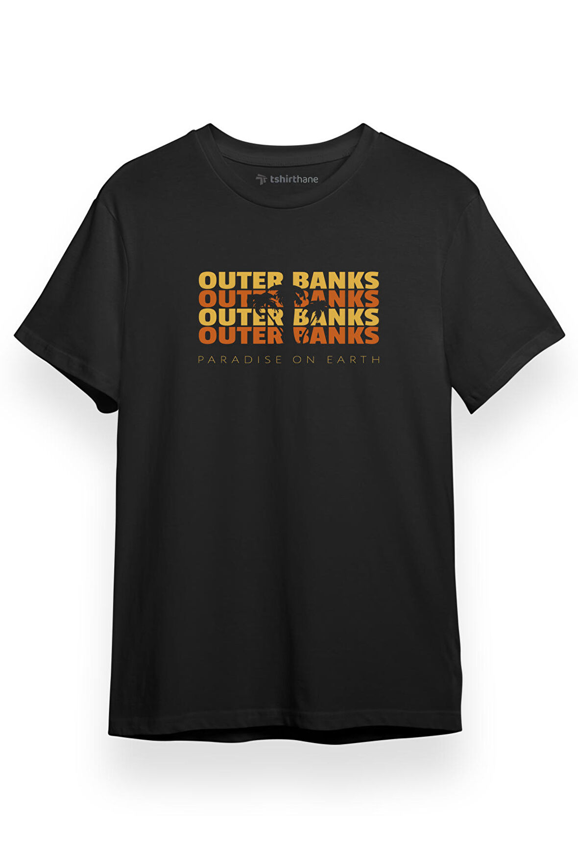 Outer Banks Paradise On Earth Siyah Kısa kol Erkek Tshirt