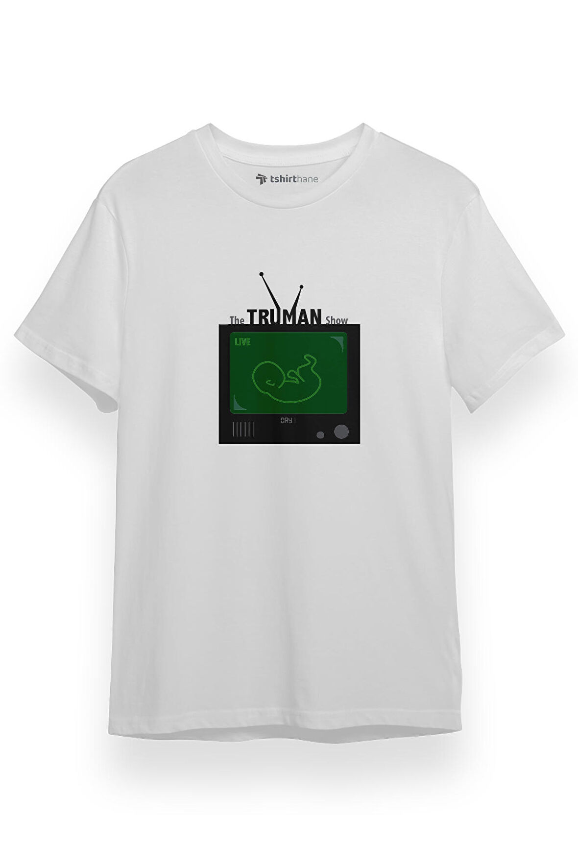 The Truman Show Live Beyaz Kısa kol Erkek Tshirt