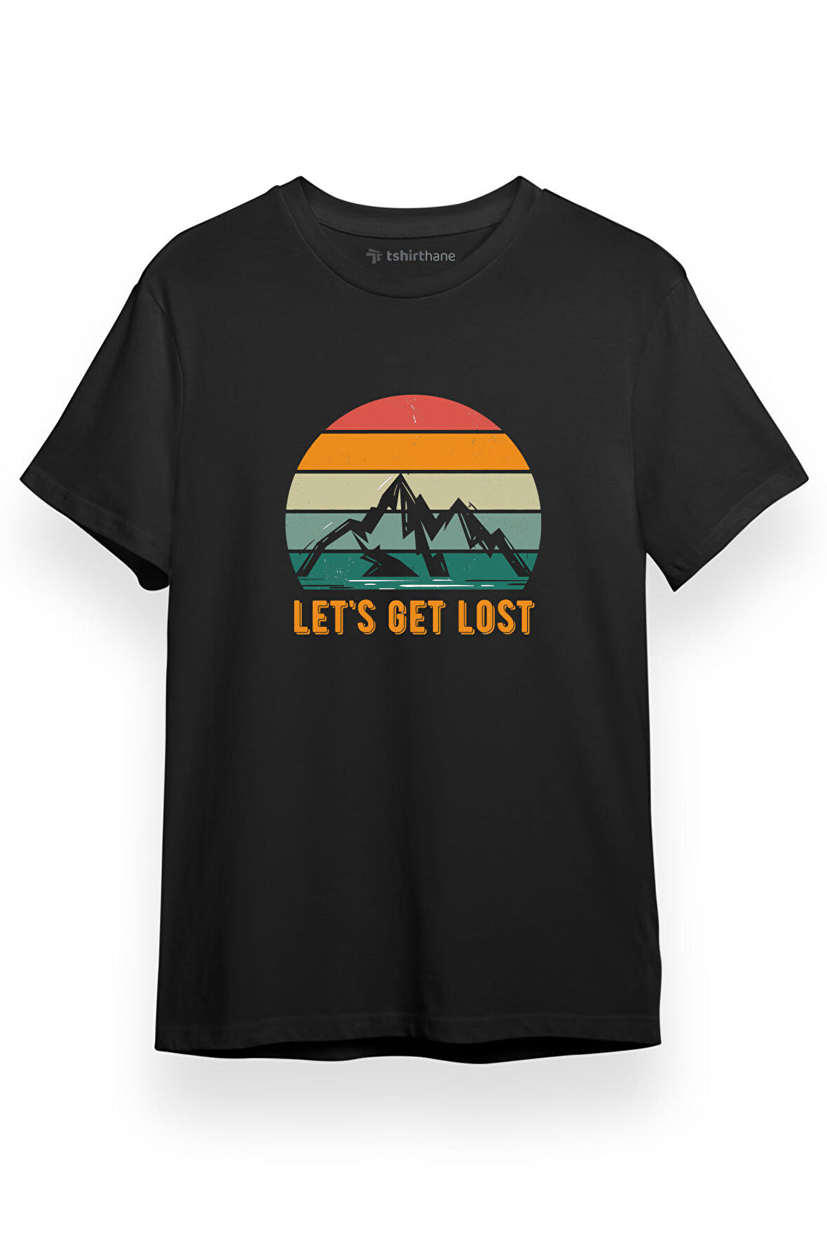 Lets Get Lost Siyah Kısa kol Erkek Tshirt