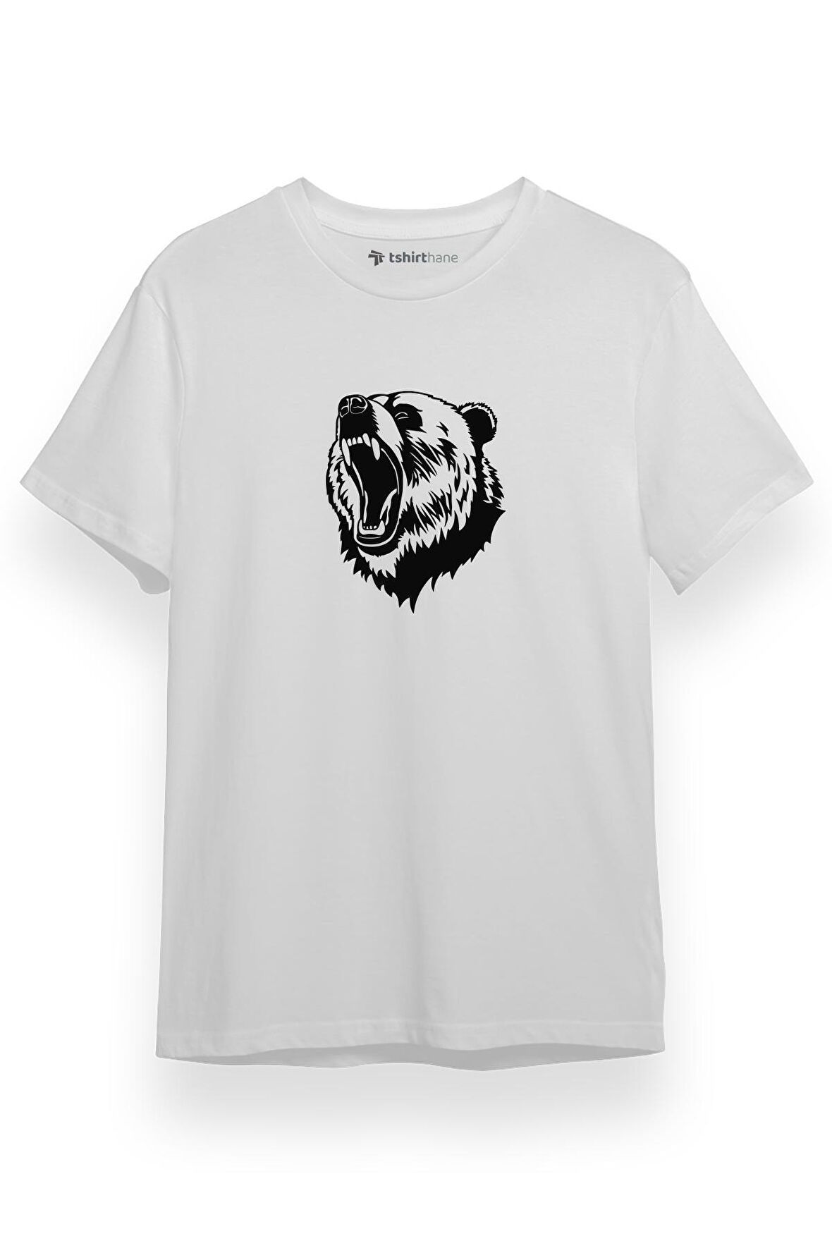 Angry Bear Icon Beyaz Kısa kol Erkek Tshirt