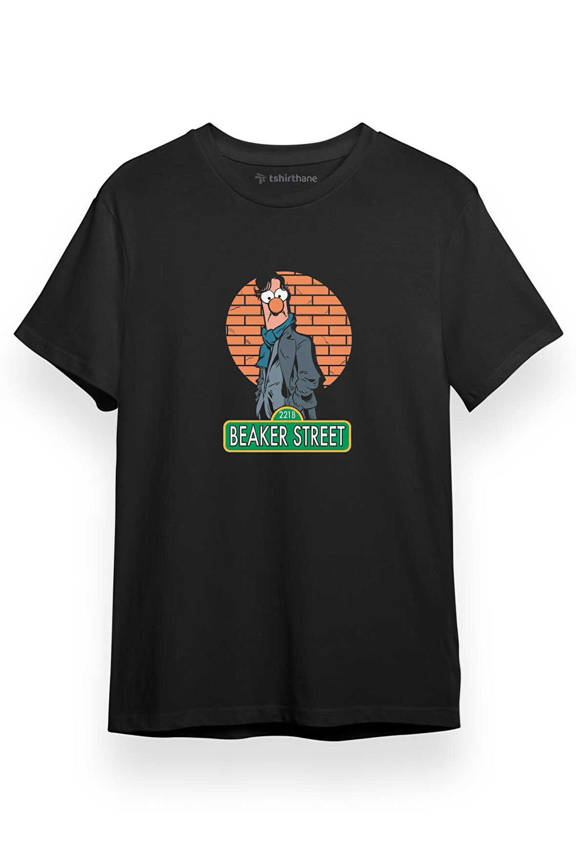 Sherlock Beaker Street Siyah Kısa kol Erkek Tshirt