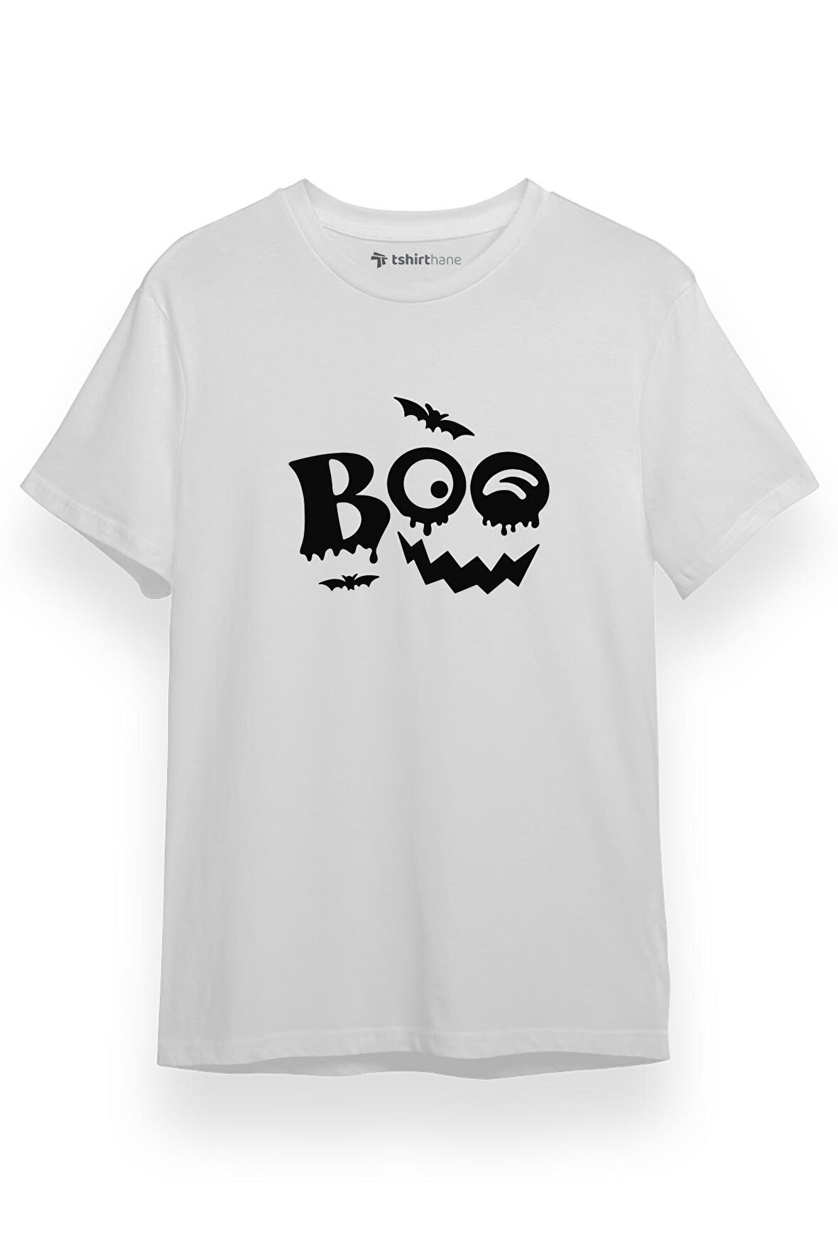 Boo Pumpkin Halloween Beyaz Kısa kol Erkek Tshirt