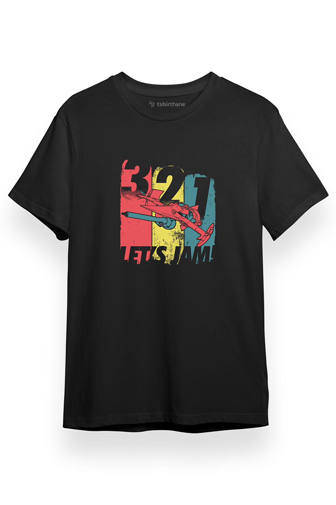Cowboy Bebop Lets Go Jam Siyah Kısa kol Erkek Tshirt
