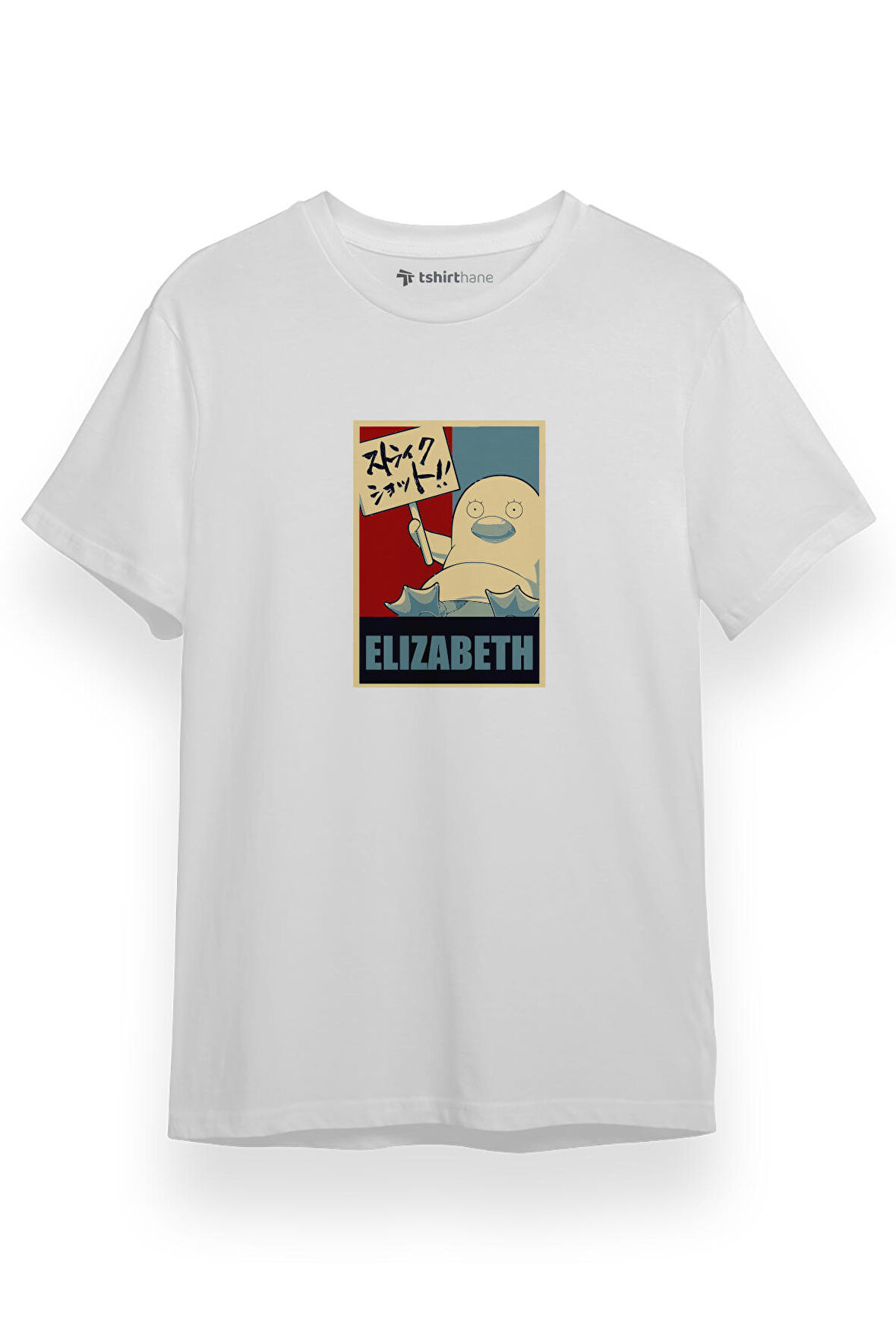 Gintama Anime Elizabeth Hope Poster Beyaz Kısa kol Erkek Tshirt