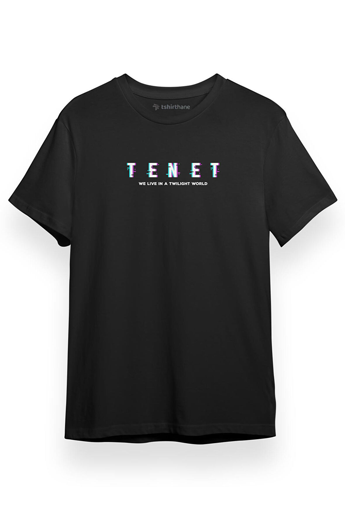 Tenet We Live In A Twilight World Siyah Kısa kol Erkek Tshirt