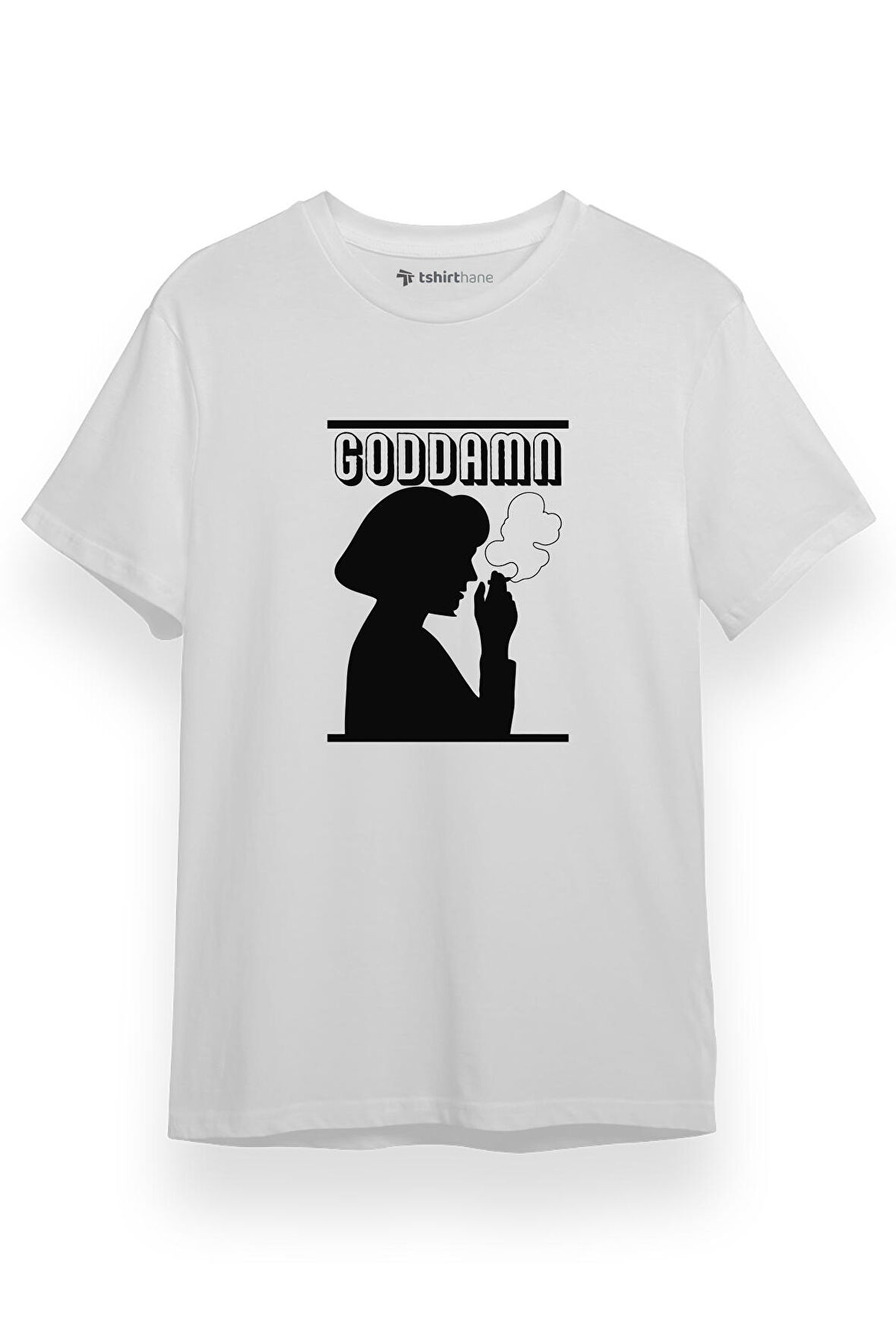 Pulp Fiction Mia Wallace Goddamn Beyaz Kısa kol Erkek Tshirt