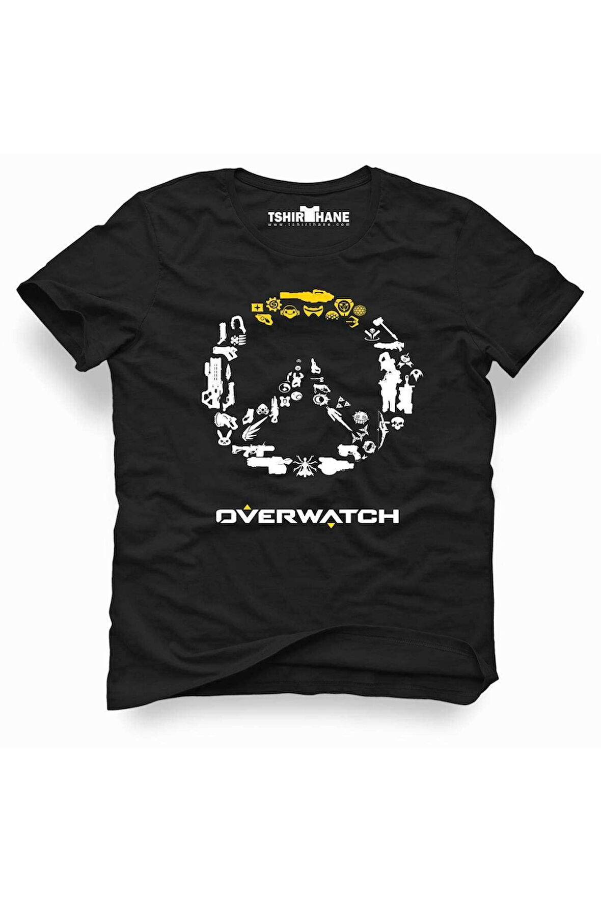 Tshirthane Overwatch logo tipografi Tişört Erkek Tshirt