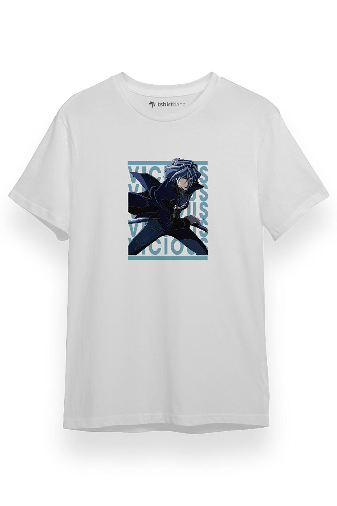 Cowboy Bebop Action Anime Character Vicious Beyaz Kısa kol Erkek Tshirt