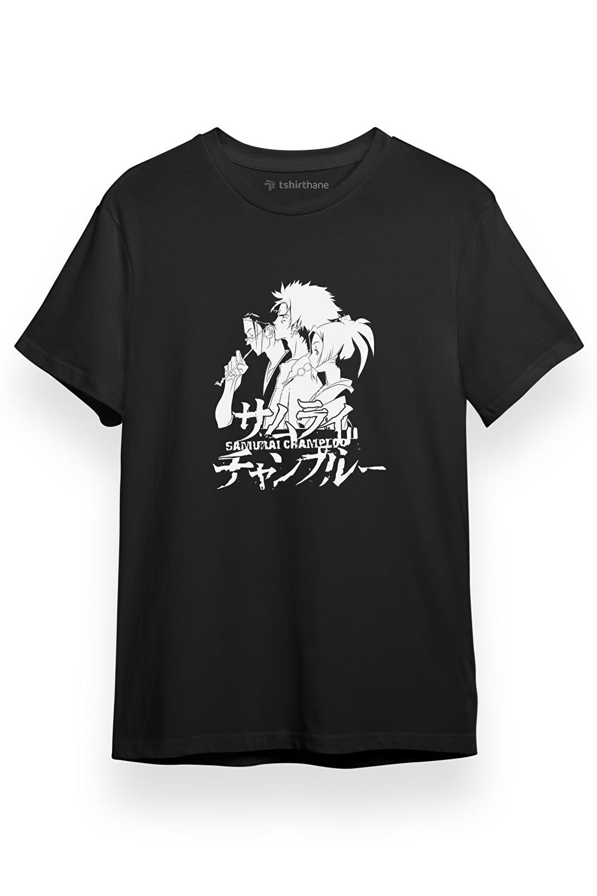 Samurai Champloo Black White Siyah Kısa kol Erkek Tshirt