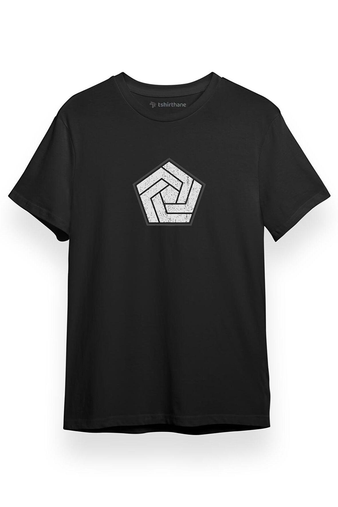 Tenet Rotas Logo Siyah Kısa kol Erkek Tshirt