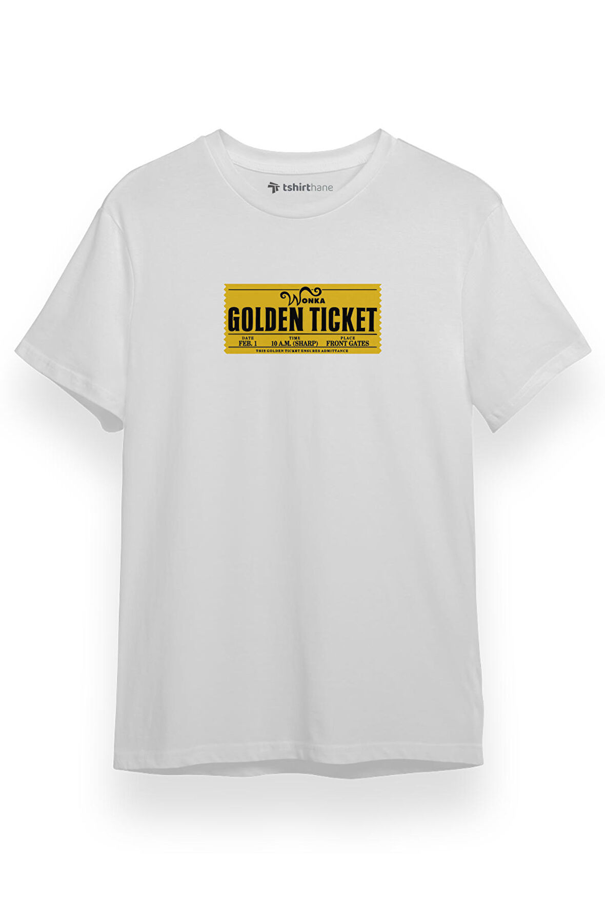 Willy Wonka Golden Ticket Beyaz Kısa kol Erkek Tshirt