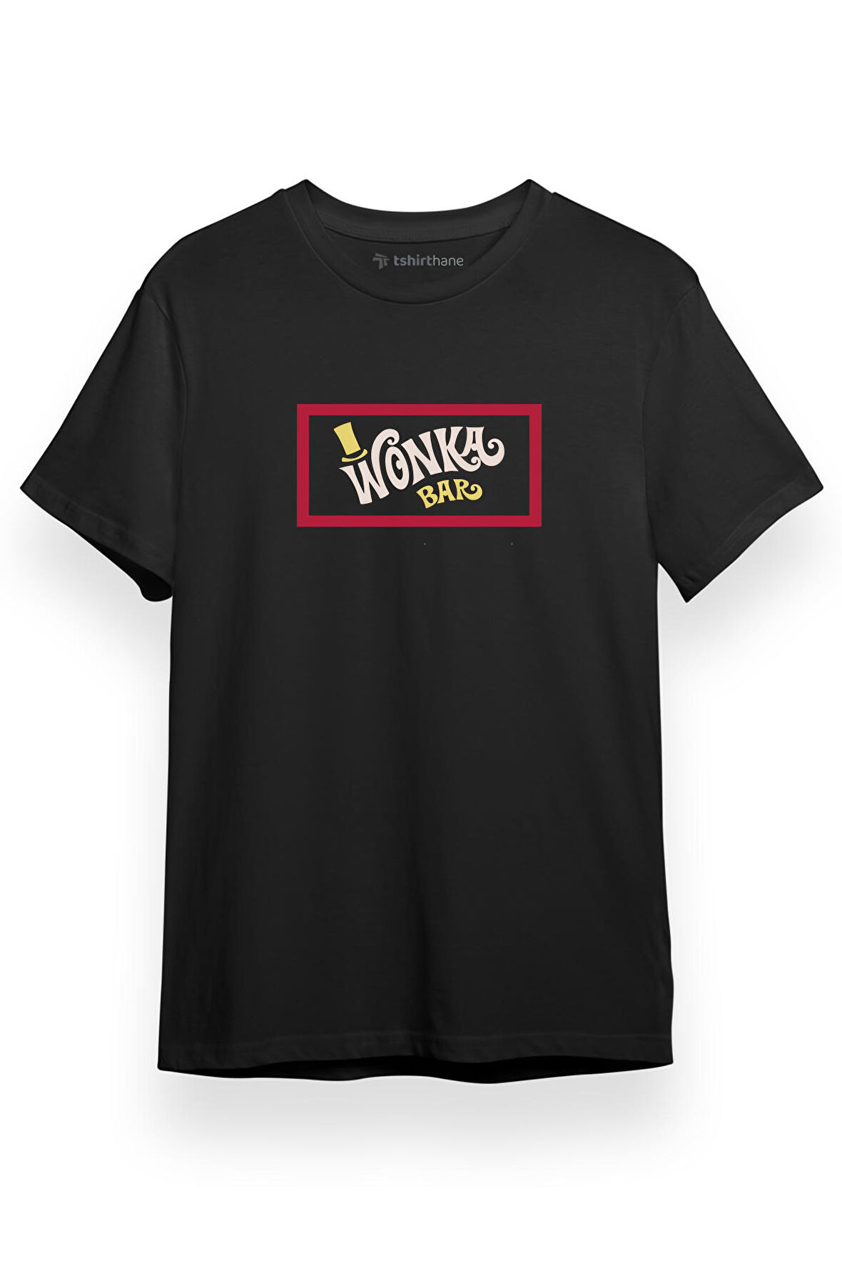 Willy Wonka Wonka Bar Siyah Kısa kol Erkek Tshirt